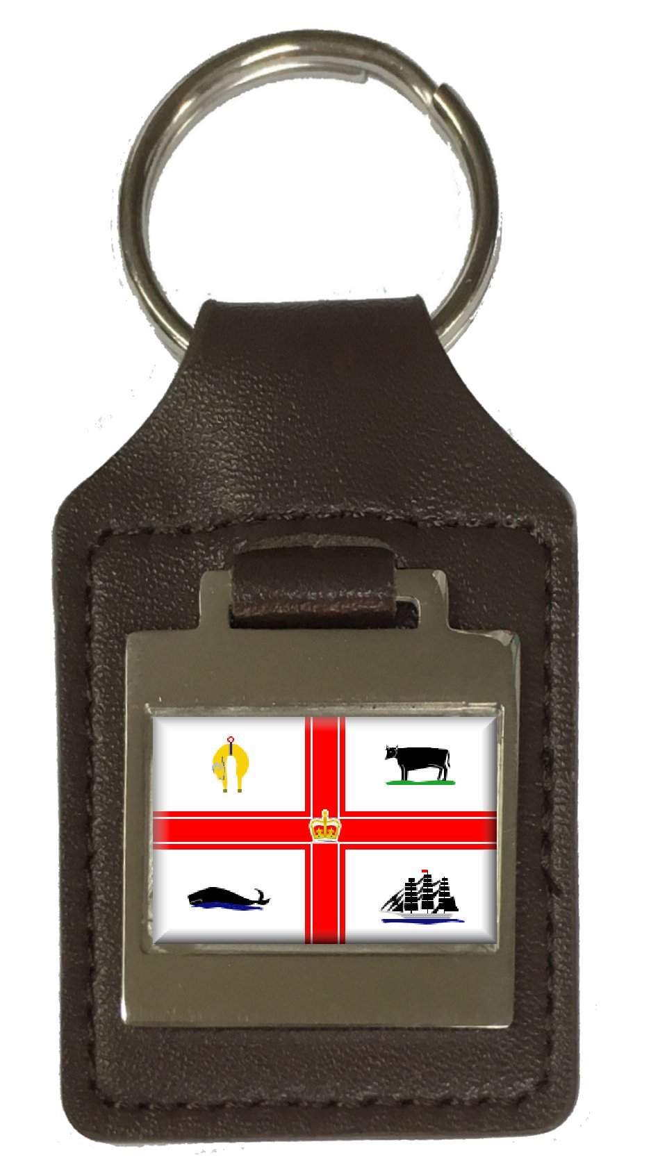 Porte-clés en cuir gravé de Melbourne accessoire de luxe au drapeau australien - 5
