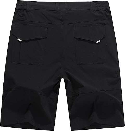 Miniatura 2 de Pantalones cortos de senderismo elásticos de secado rápido para hombre, pantalones cortos de trabajo ligeros, 6 bolsillos para ciclismo, viajes,