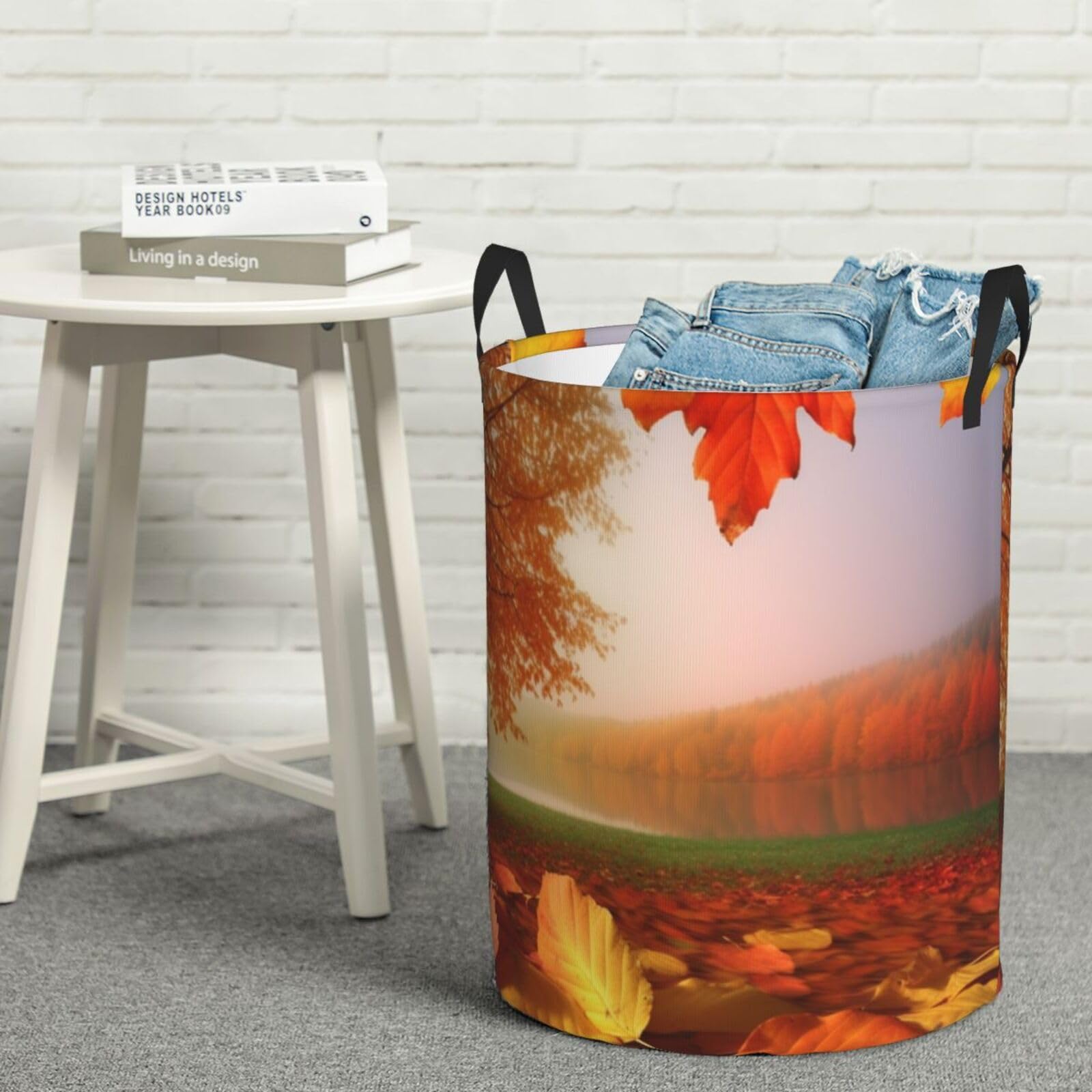 Grand panier à linge sale pliable avec poignées et bac à jouets autonome M