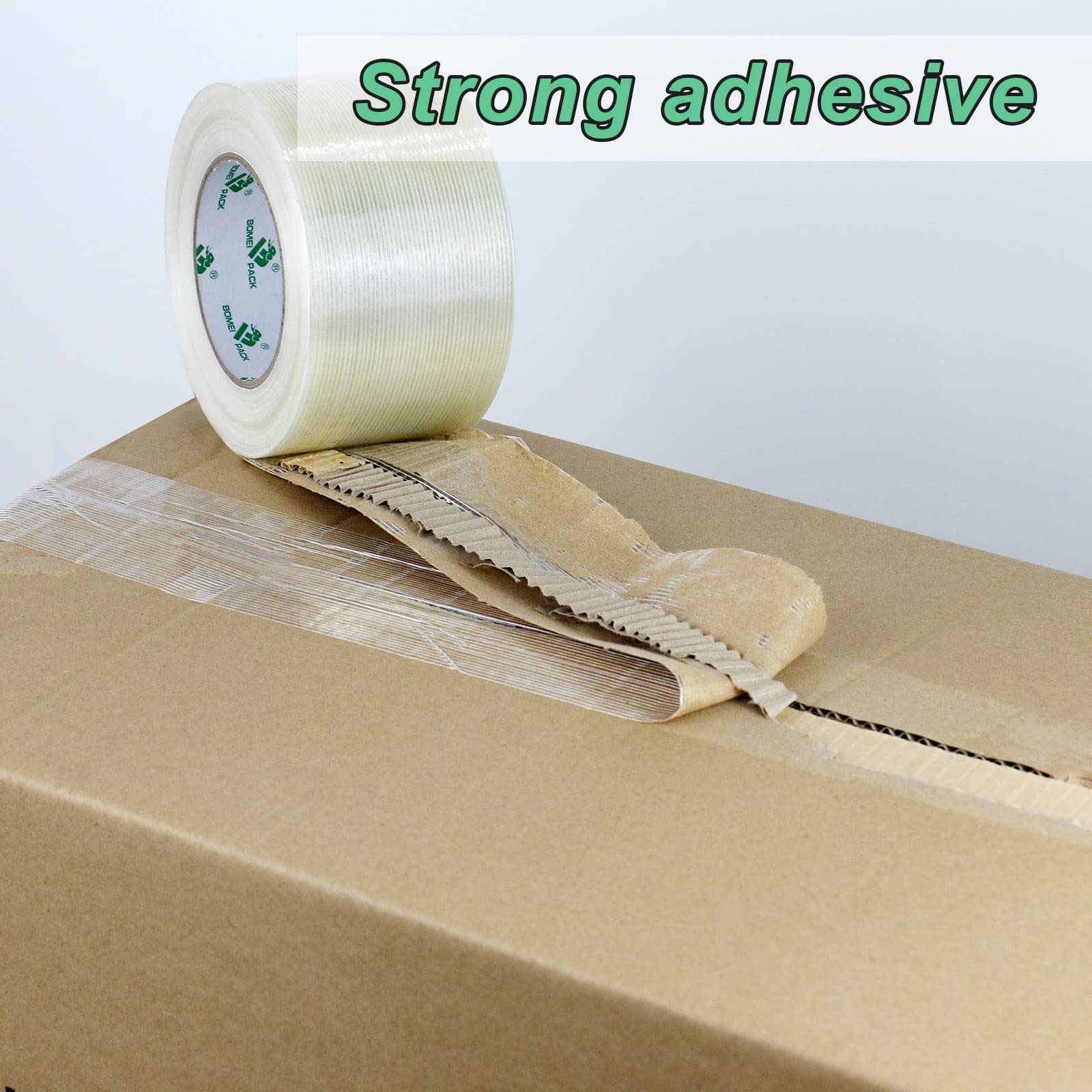BOMEI PACK Nastro per reggiatura, 7,6 cm, resistente, largo 7,6 cm, 6 rotoli da 5,9 mm x 5,9 m x 54,4 m