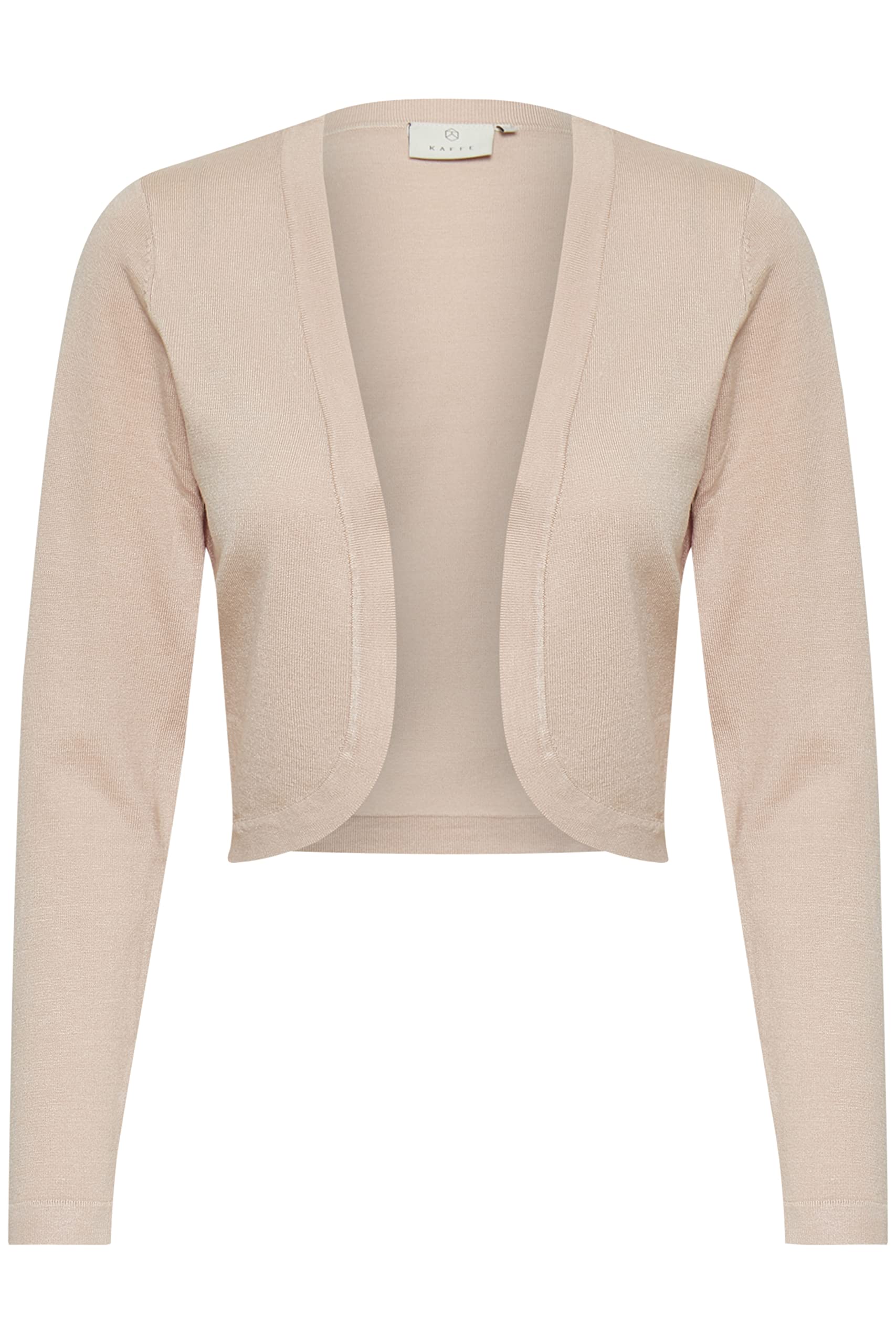 Kaffe Women's Women's Long Sleeve Bolero Short Shoulder Jacket Open Front Shrugs, Peach, XS