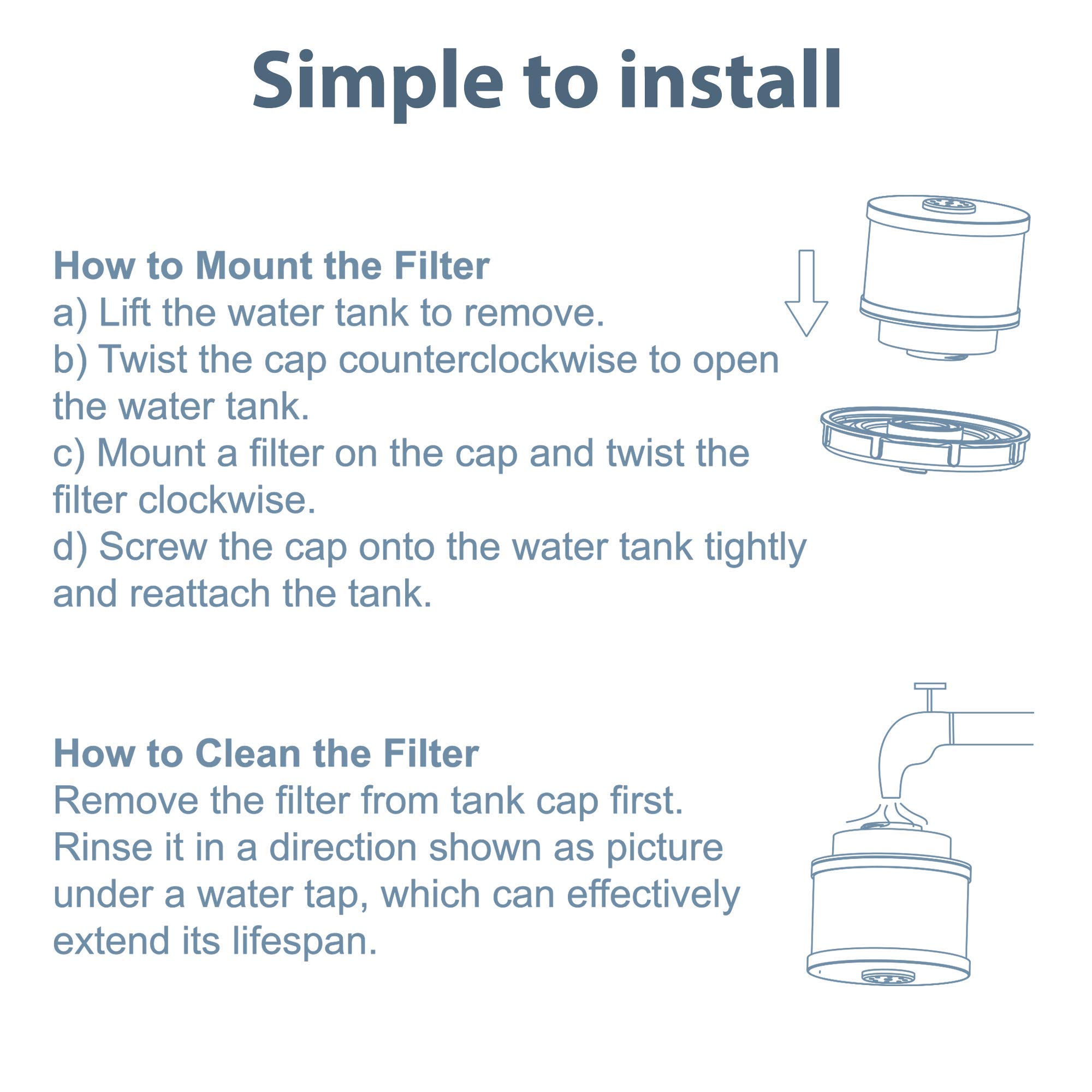 Elechomes Humidifier Replacement Filter, Mineral Absorption Cotton Pads