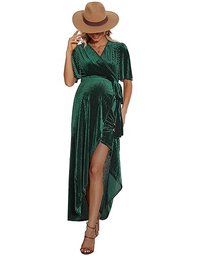 Rheane Velvet Wrap Dress Maternity Wedding Guest Dress Fall Maternity