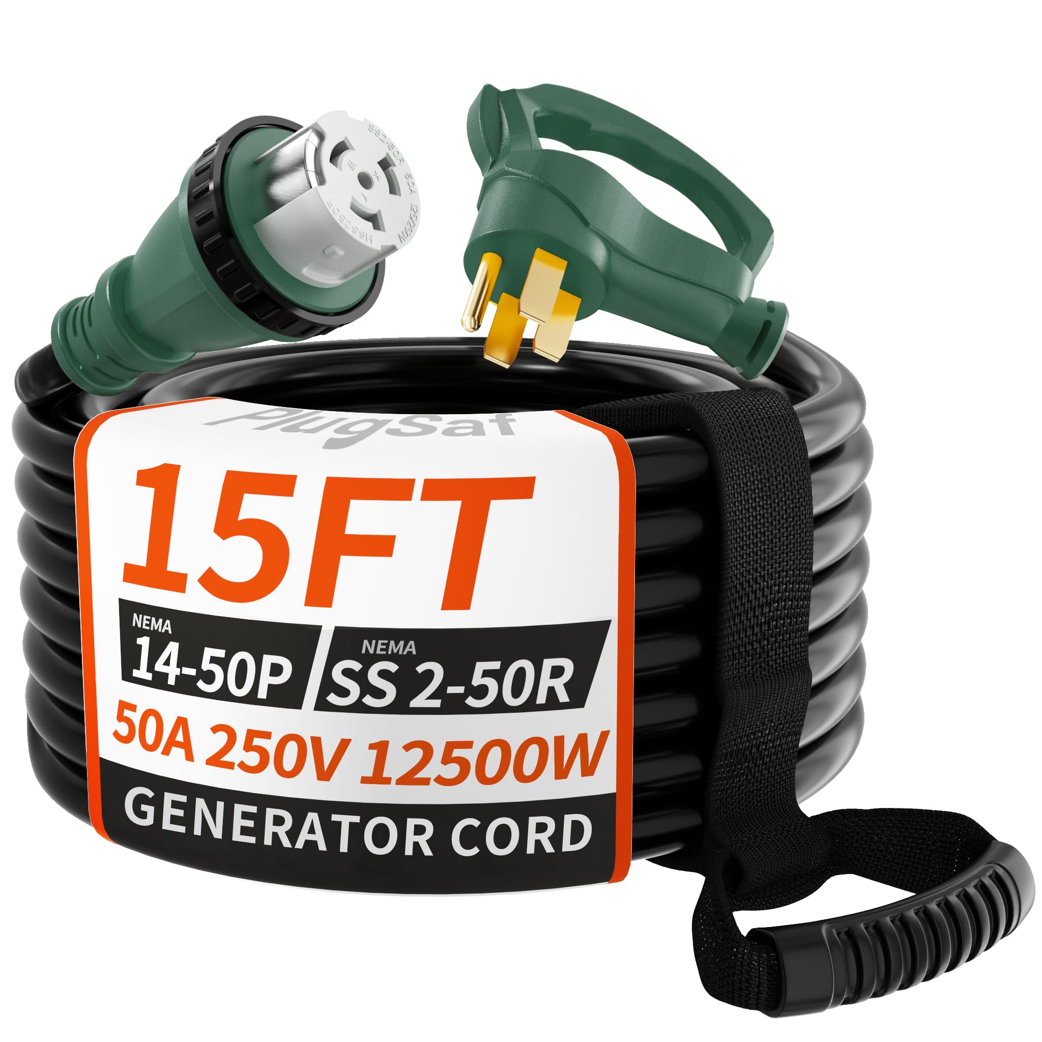 Amazon.com: PlugSaf 50 Amp Generator Cord, 15FT 50 Amp RV