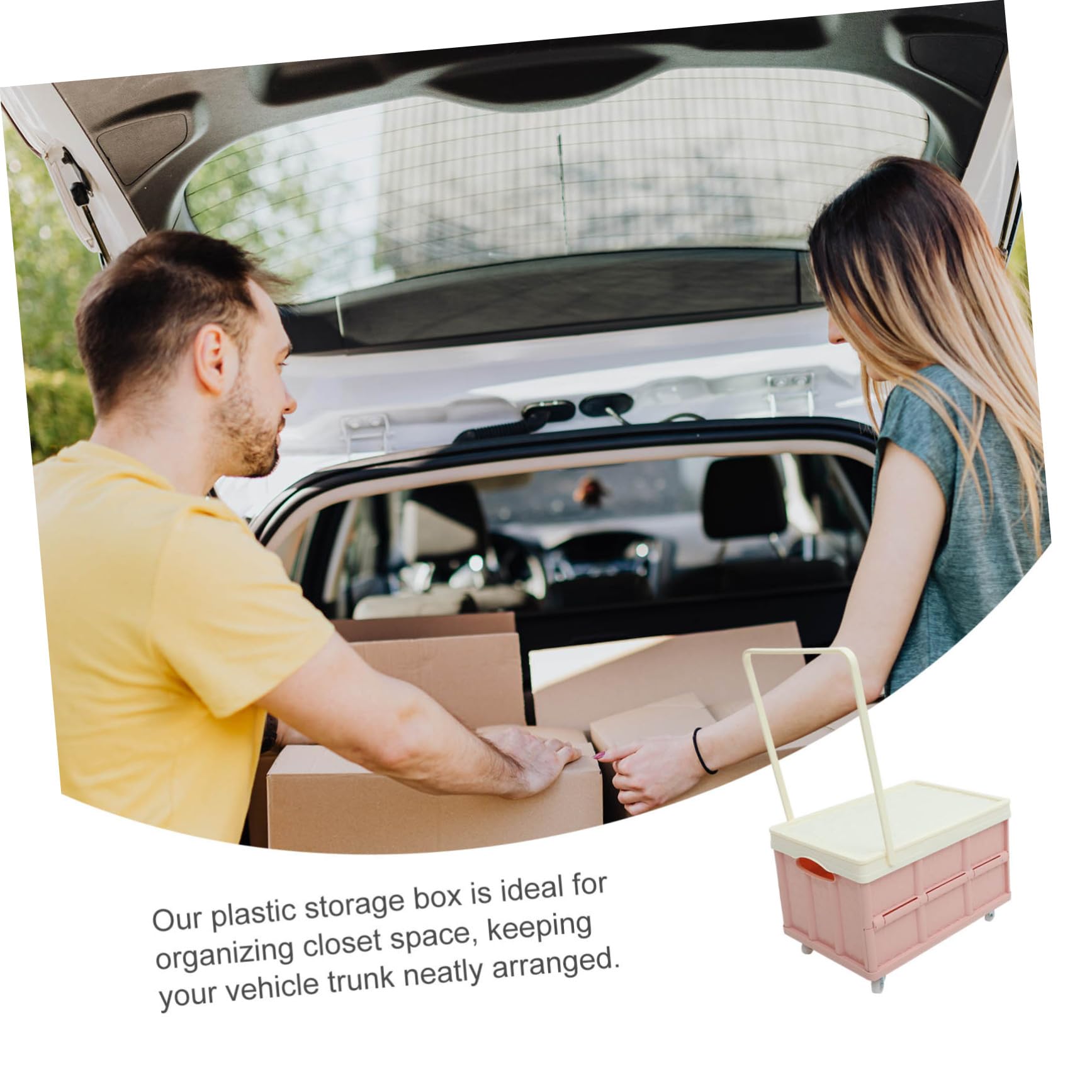 Große Aufbewahrungsbox mit Deckel und Faltbare Kunststoffbox für Kleidung und Stapelbar Flexibel für Auto Kofferraum und Zuhause Leichter Transport Organizer