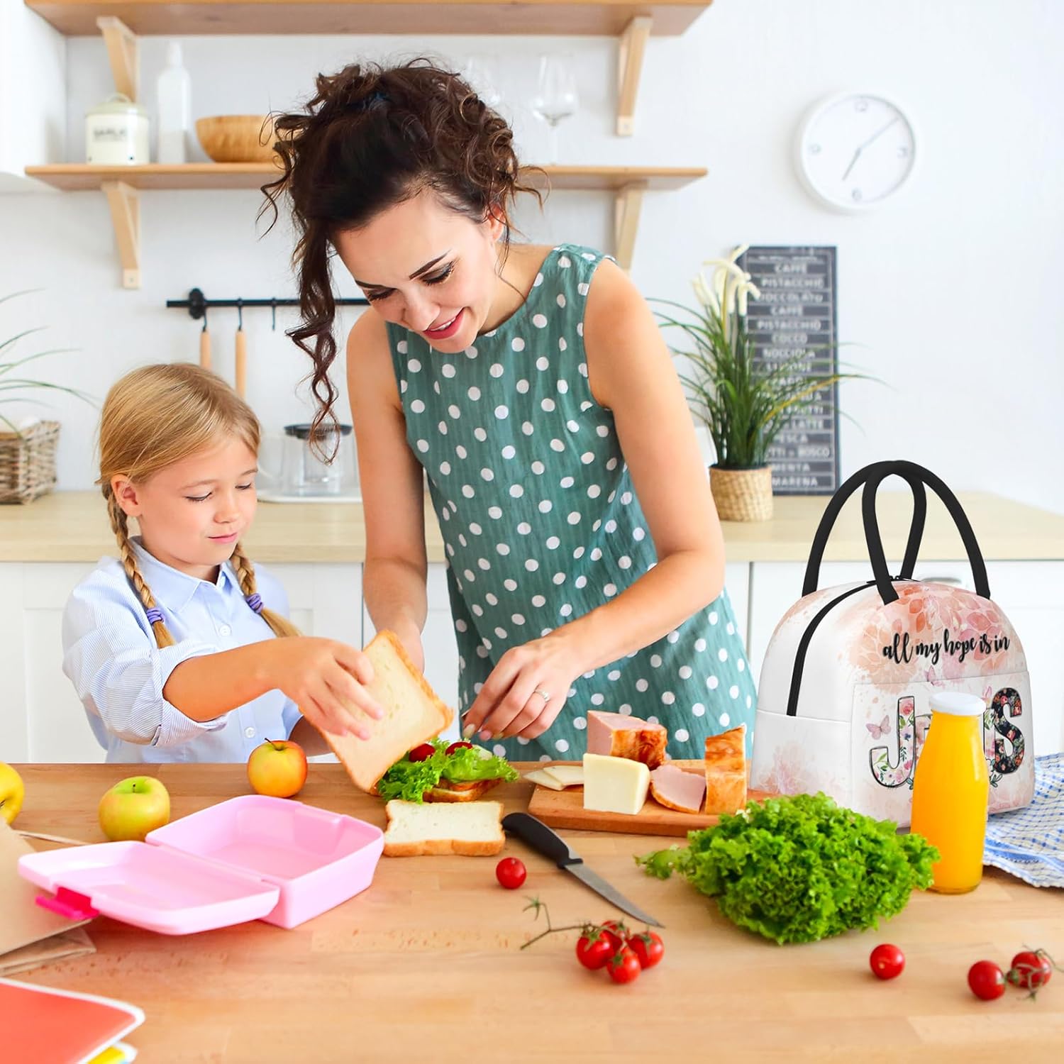 Bible Verses Lunch Bag for Women Religion Controller Insulated Lunch Bag Butterfly Christian Scripture Lunch Box Reusable Waterproof Leakproof Portable Lunch Tote for Work Office Travel Picnic - Image 6