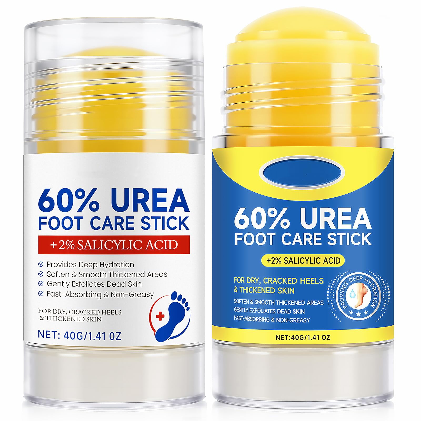 2 Pcs 60% Urea with 2% Salicylic Acid Foot Care Stick, Urea Foot Cream