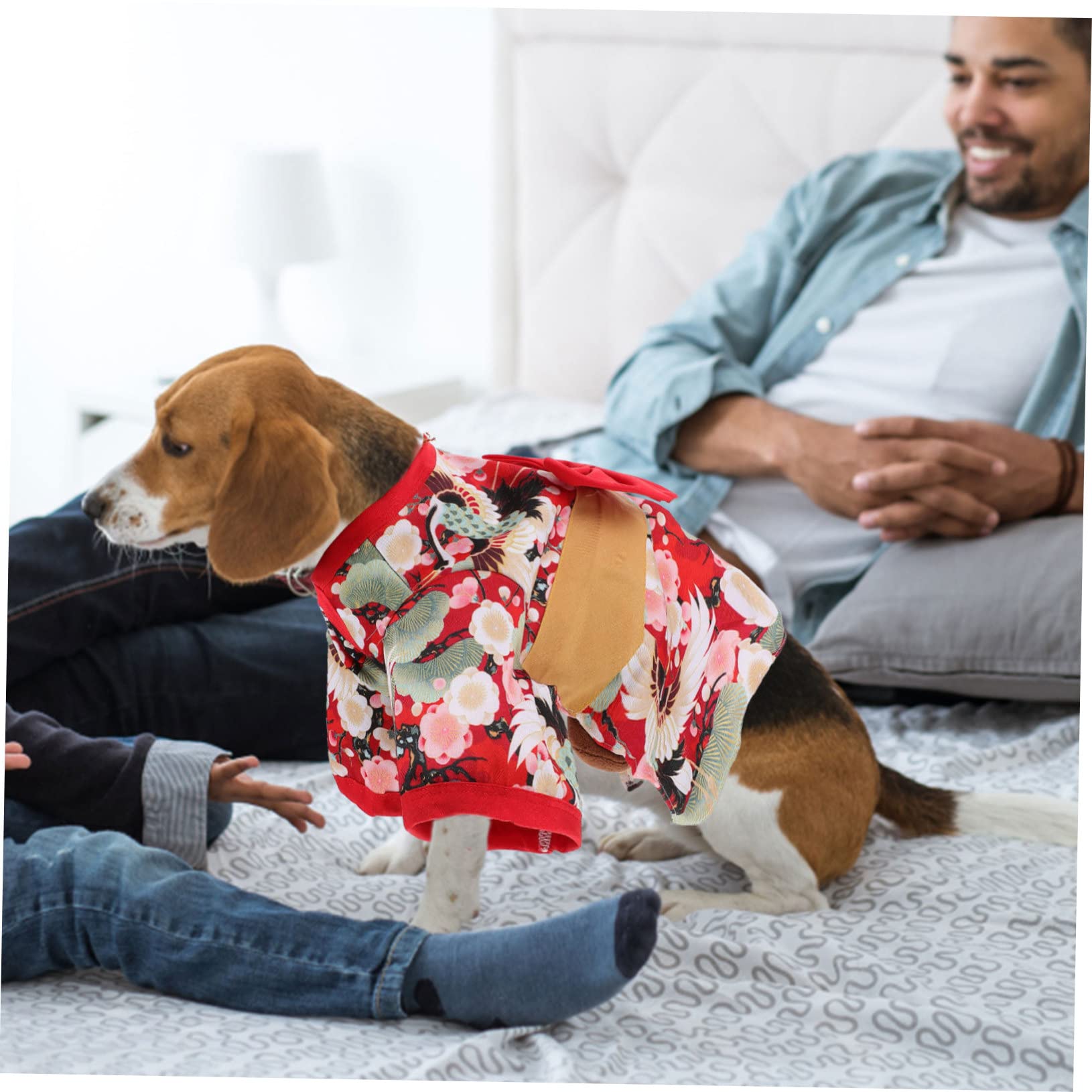 Kimono Per Animali Domestici - Costume Giapponese Per Cani E Gatti Con Fiocco, Morbido E Comfortevole