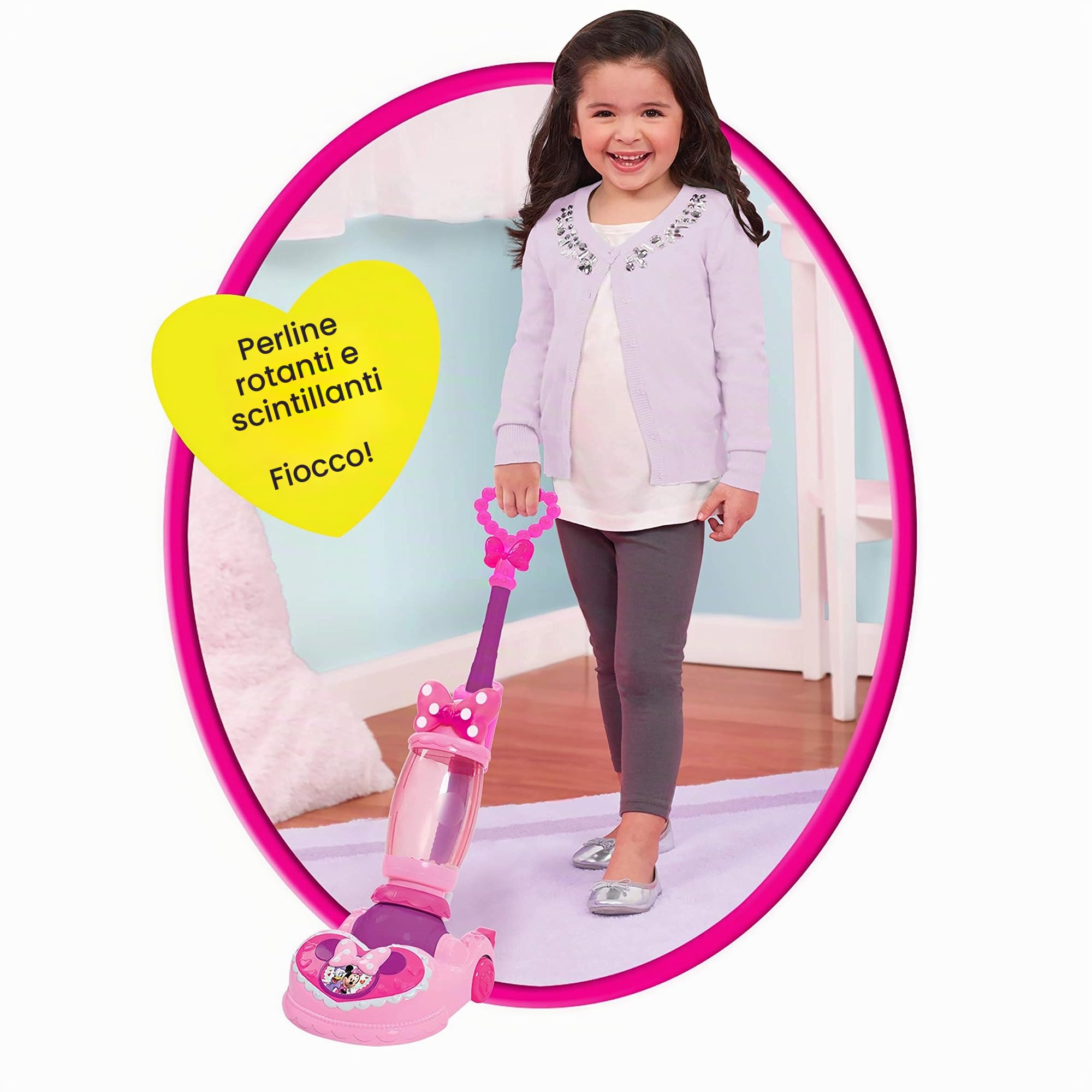 Disney Vacuum Minnie Mouse Minnie's Happy Helpers Sparkle N' Clean-Aspirapolvere, Multicolore, 89392