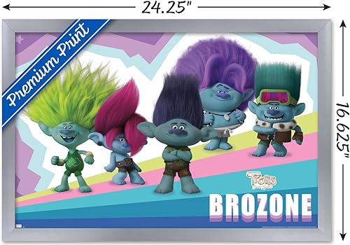 Miniatura 3 de Trends International Trolls Band Together - Póster de pared de brozone, 14.72 x 22.37 pulgadas, versión enmarcada en plata