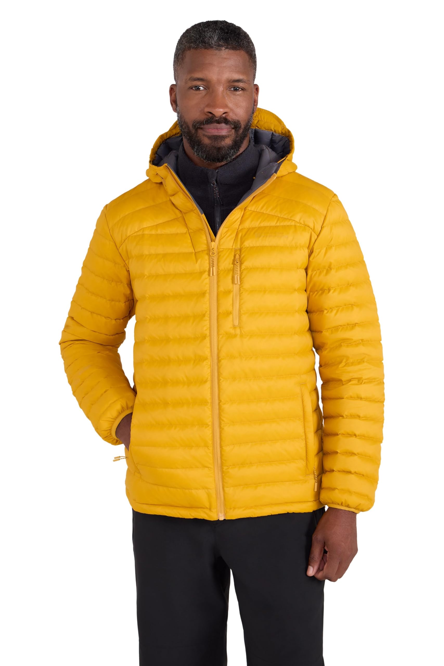 Mountain Warehouse Men's Mustard Henry Ii Down Padded Jacket - Water Resistant Puffer Coat, Insulated Winter Wear - Clothing For Outdoor & Travel M