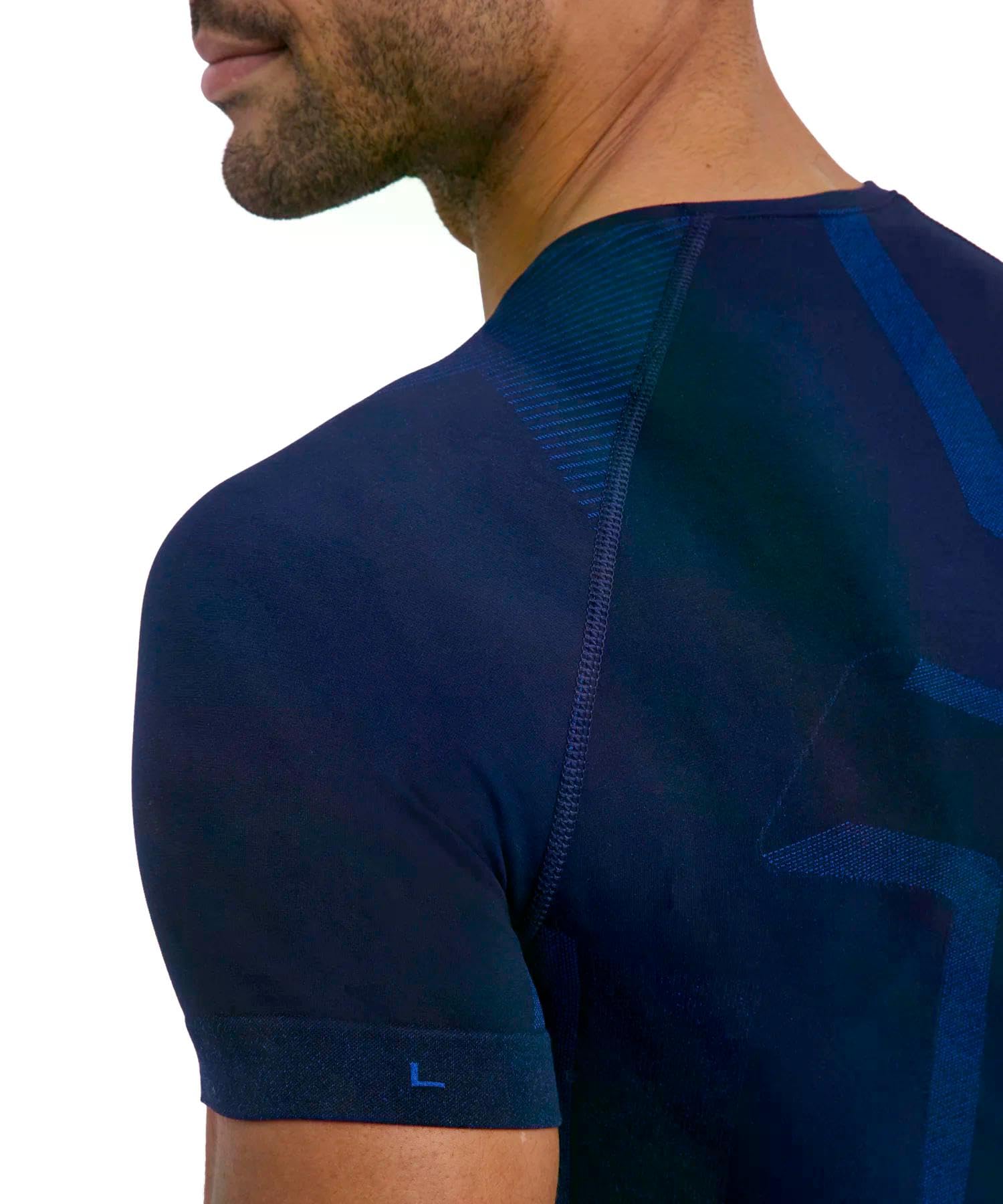 FALKE Hombre Warm Round Neck Camiseta técnica Deportiva Manga Corta Ropa térmica para climas templados a fríos Secado rápido Transpirable sostenible Hilo Funcional 1 Pieza
