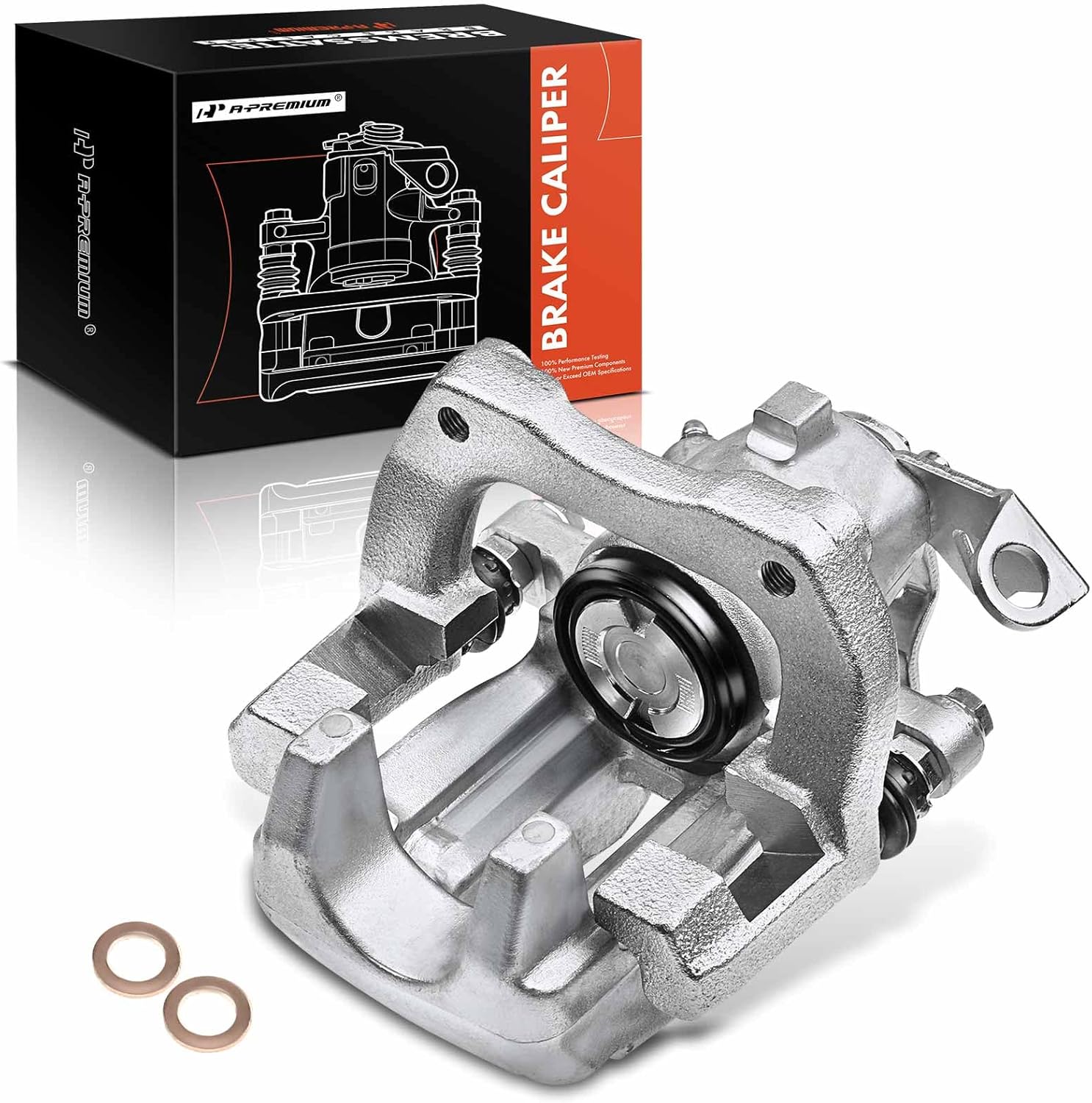 A-Premium Disc Brake Caliper Assembly with Bracket Compatible with Select Volkswagen Models - for Jetta 2005, Golf 2002/2004-2005, L4 1.8L, V6 2.8L - Rear Right Passenger Side