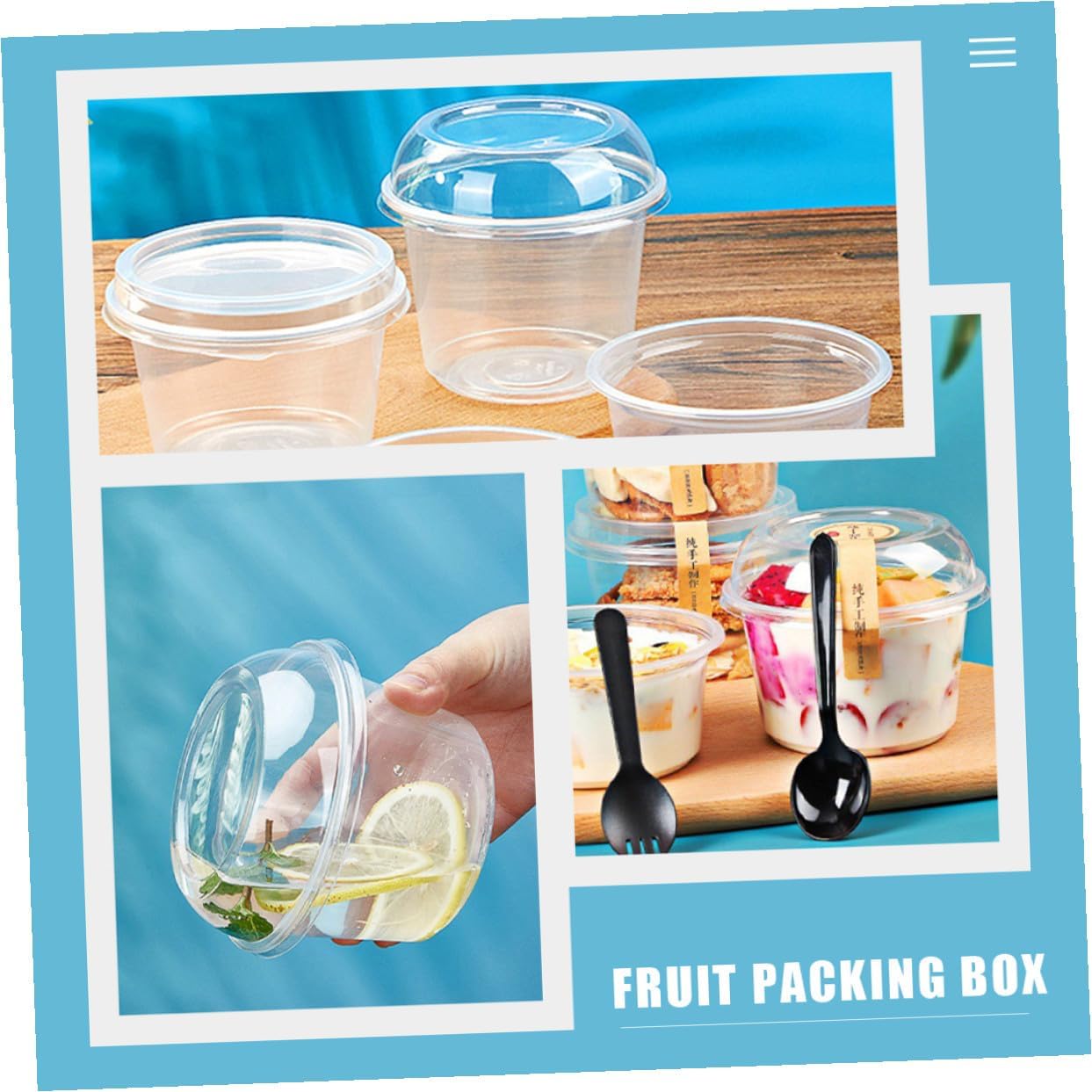 Baluue 360ml Dessert Packaging Box with Lid, Small Food Storage Container for Pastry, Salad, and Fruit, Single Cupcake Carrier for Takeout and Party Use