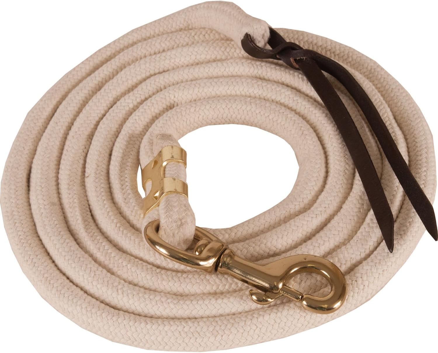 Mustang Manufacturing Pima Cotton Lead (5/8" X 10', Brass Plated Bolt Snap)