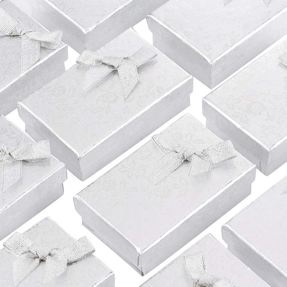 24 Pezzi Quadrati Rettangolari Cartone Set Di Gioielli Scatole Con Spugna Per Collana Anelli Orecchini Scatola Perline Forniture Confezione Regalo Colore Misto 24 Pezzi - Foto 3