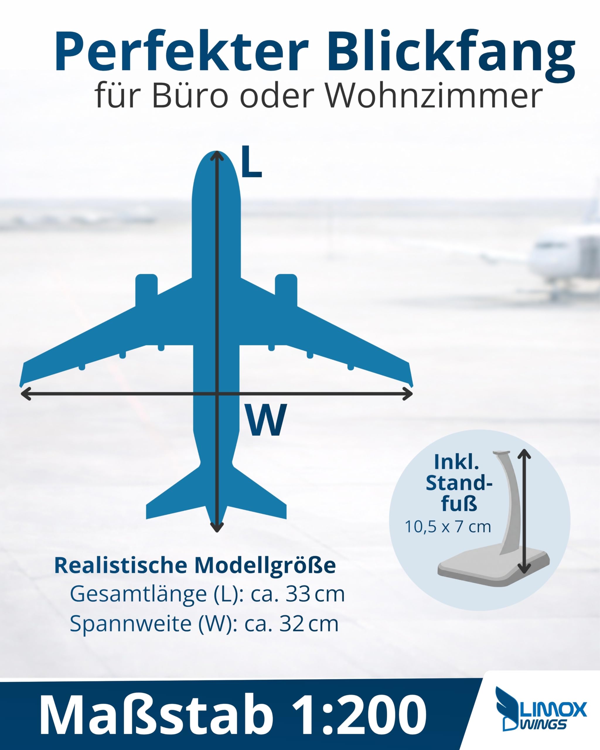 Limox Lufthansa Airbus A350-900 D-AIXI – Modellflugzeug 1:200 I Offiziell Lizenziertes Flugzeugmodell mit Standfuß für Sammler & Luftfahrtfans I Detailgetreue Flugzeug Deko für Vitrine, Büro & Regal