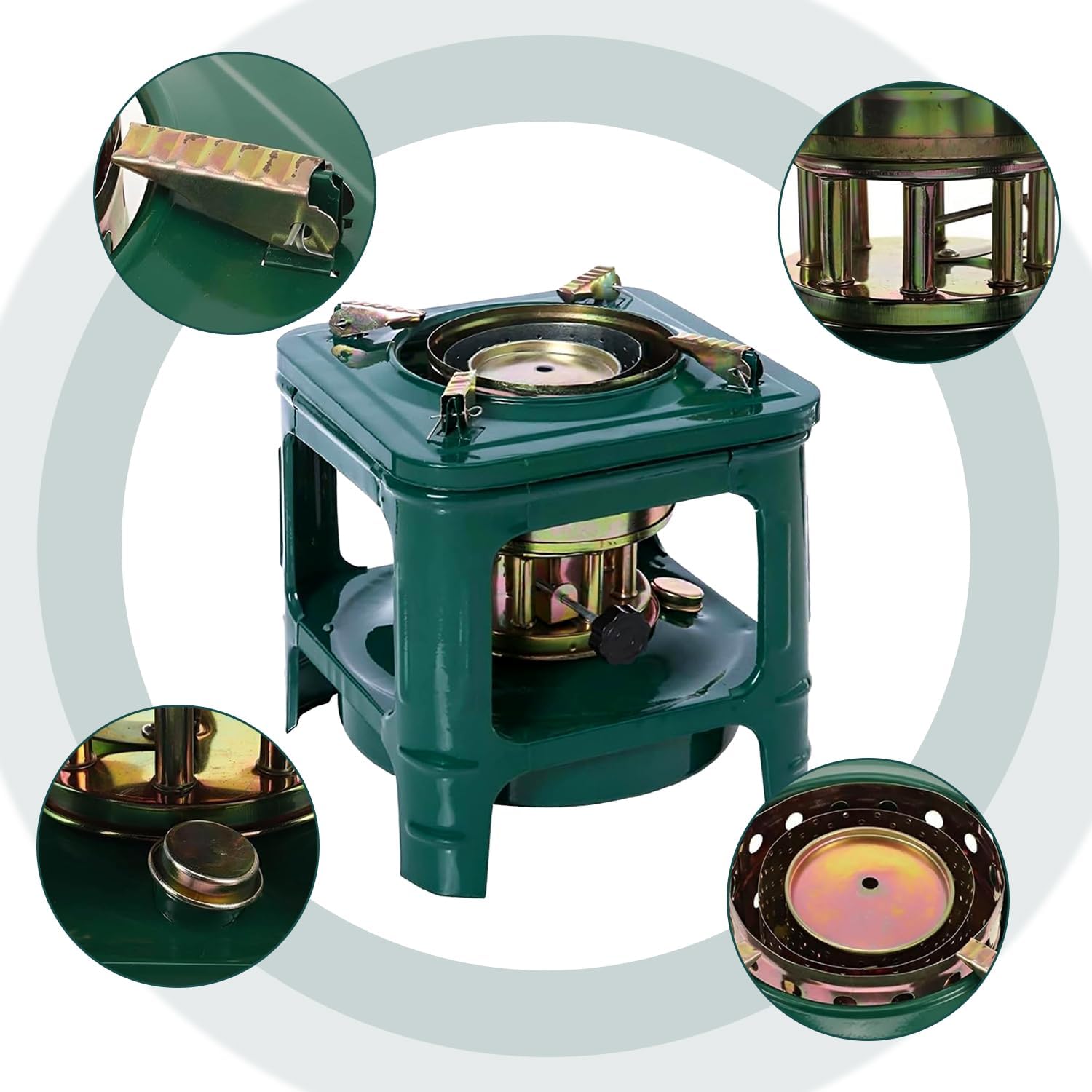Portable 8-Wick Kerosene & Diesel Stove - Multi-Fuel Camping Burner for Backpacking, Hiking, Picnics | Compact Outdoor Cookware Furnace
