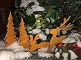 Storm's Gartenzaubereien Edelrost Elche 6er Set - 8x10cm Metall Hirsche Deko Für Tisch & Kranz