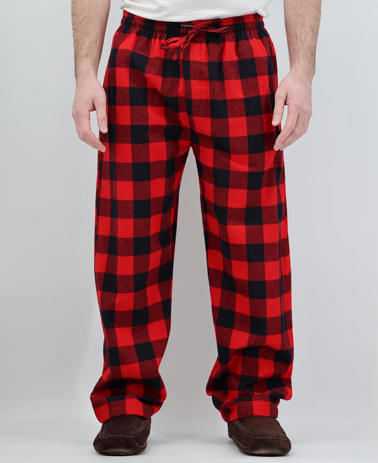 Andrew Scott Men's 3 Pack Cotton Flannel Fleece Brush Pajama Sleep & Lounge Pants