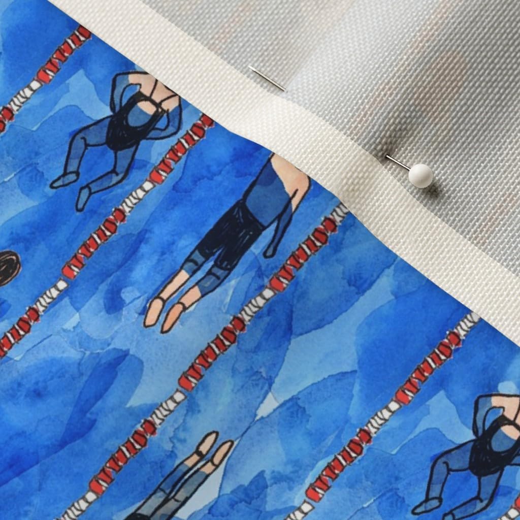 Spoonflower Fabric - Swimmers Swimming Swim Team Pool Sports Printed on Upholstery Velvet Fabric Fat Quarter - Upholstery Home Decor Bottomweight Apparel