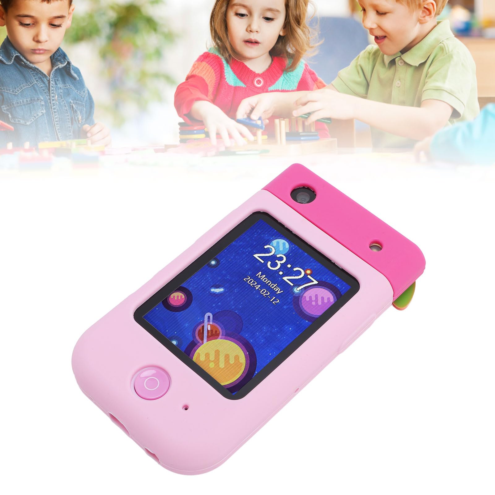 Generic Giocattolo per Smartphone per Bambini Videocamera con Vibrazione a 180° Video 1080P per Bambini Giocattolo Portatile per Telefono da Gioco per (PINK)
