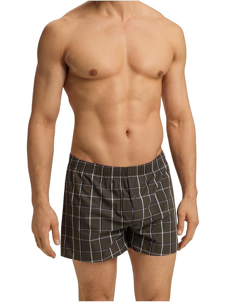 Black Hanro Fancy Woven Boxer