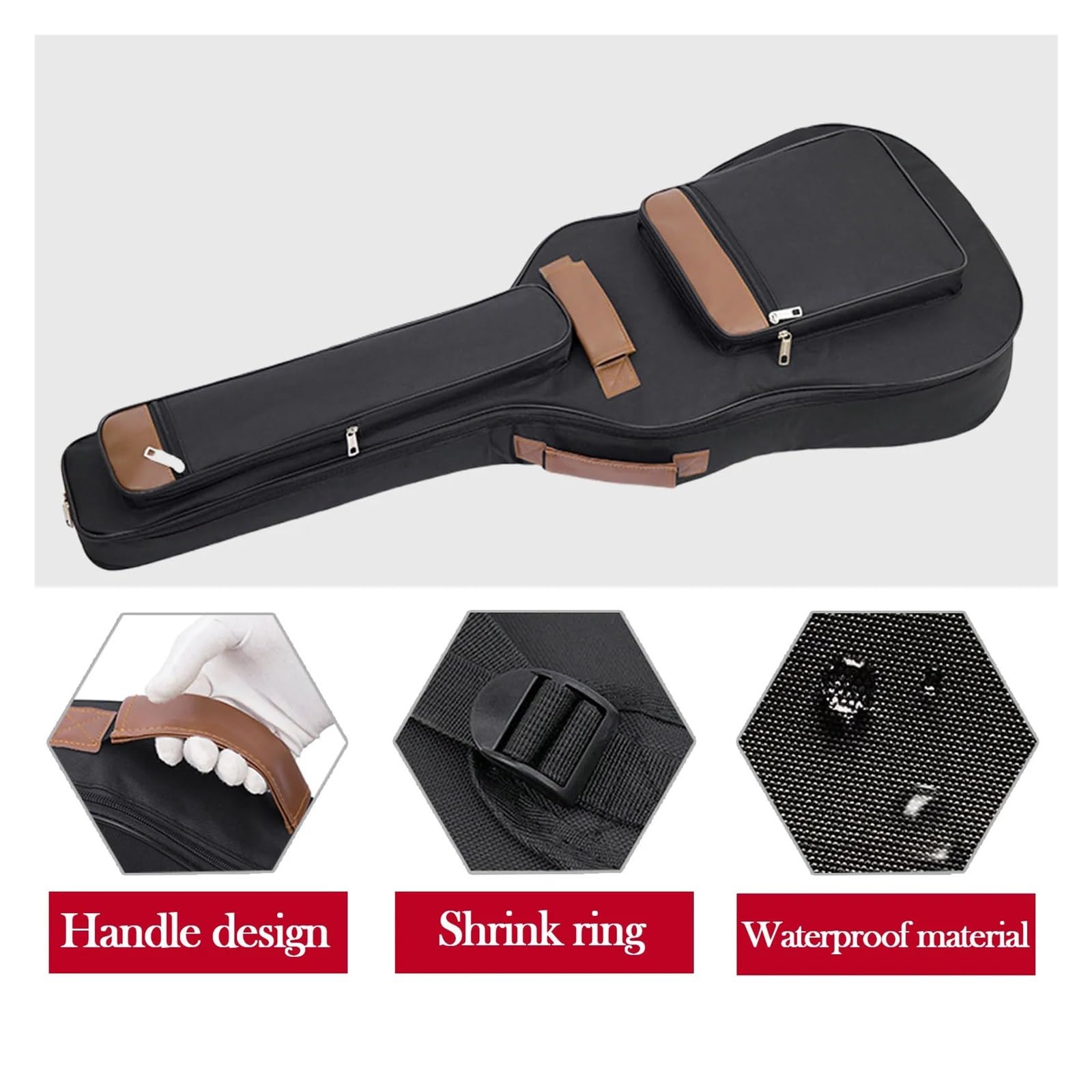 Bolsa Ligera for Guitarra: con protección Acolchada y múltiples Bolsillos for Accesorios para Guitarra