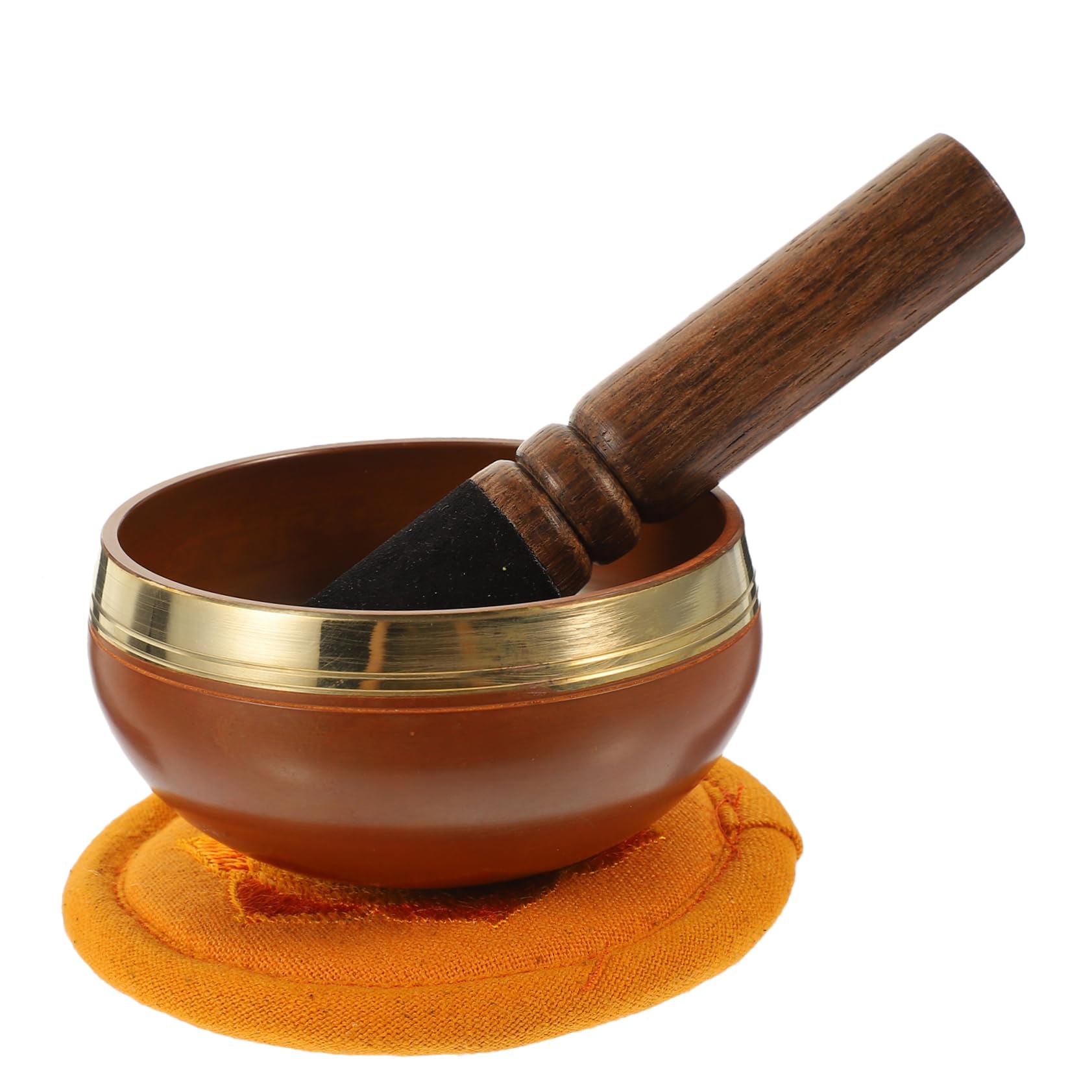 ERINGOGO 1 Set Copper Meditation Bowl with Mallet and Pad Durable Sound Bowl for Yoga Home Decor and Practices Calming Effects for Clarity and Peace of Mind