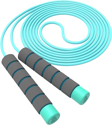 Cuerda de saltar para niños, cuerda de saltar para niños, cuerda de saltar suave ajustable, cuerda de saltar para niños pequeños con asas de espuma