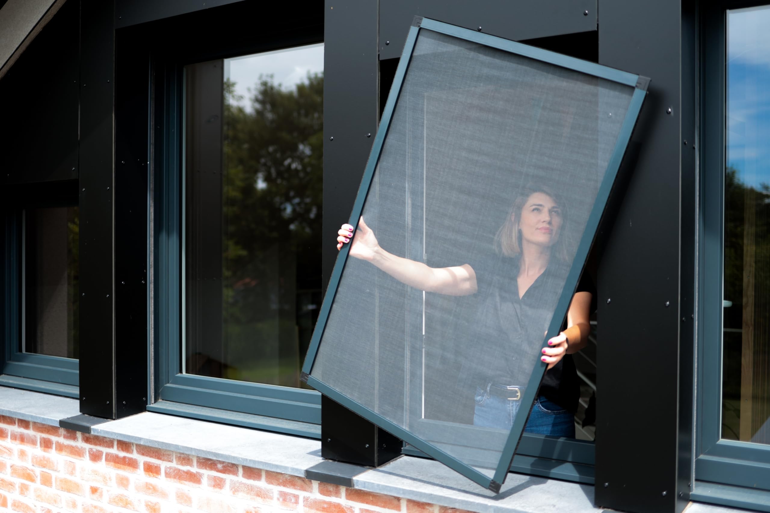 Cadre Moustiquaire Fenêtre Aluminium - sans perçage - Recoupable -Amovible (Blanc, 130 x 150 cm)