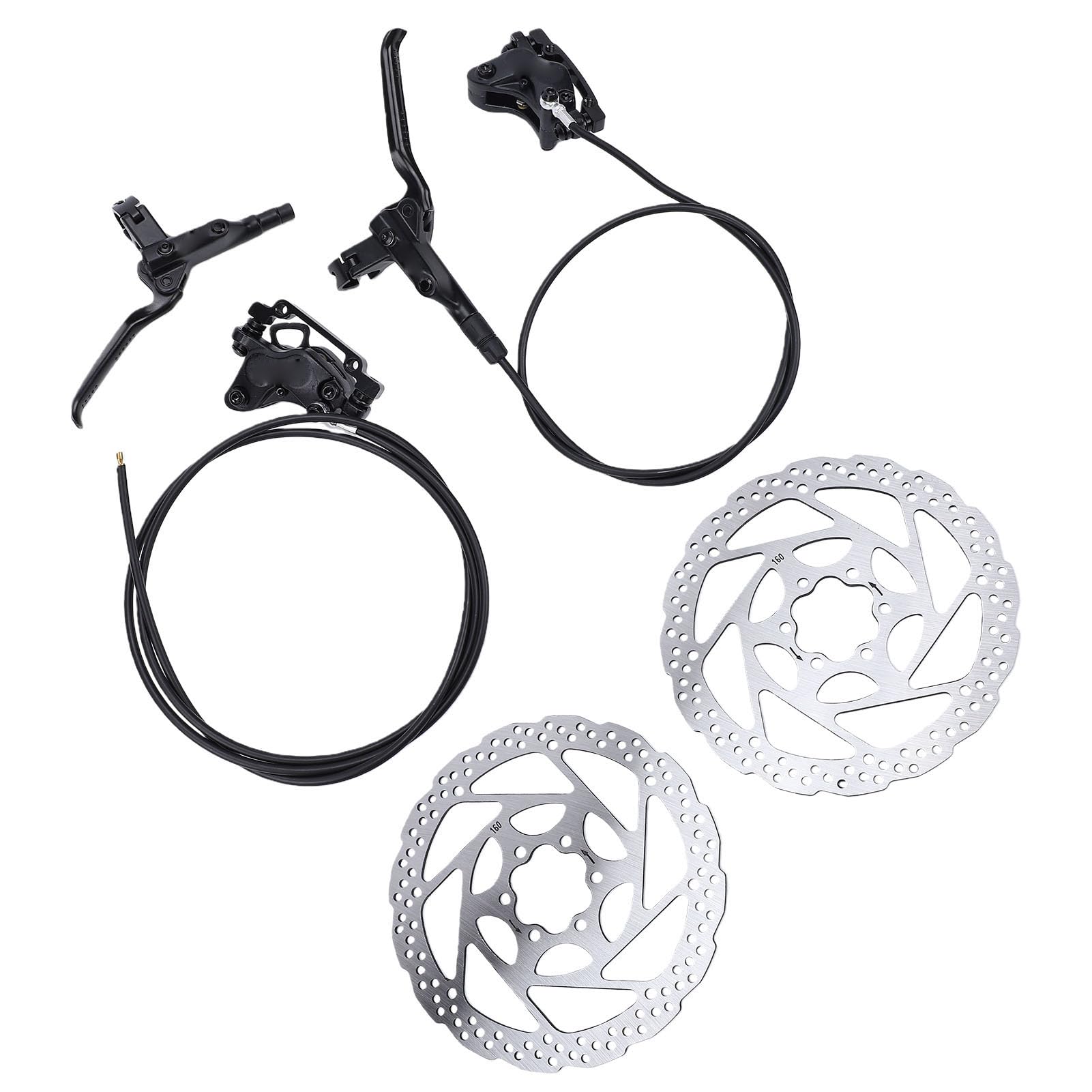 Keenso Hydrauliczny Hamulec Tarczowy Bike, Zacisk Tłokowy ze Stopu Aluminium 4 z siłą Hamowania 641N i Tarczami 160 Mm do Kolarstwa Górskiego