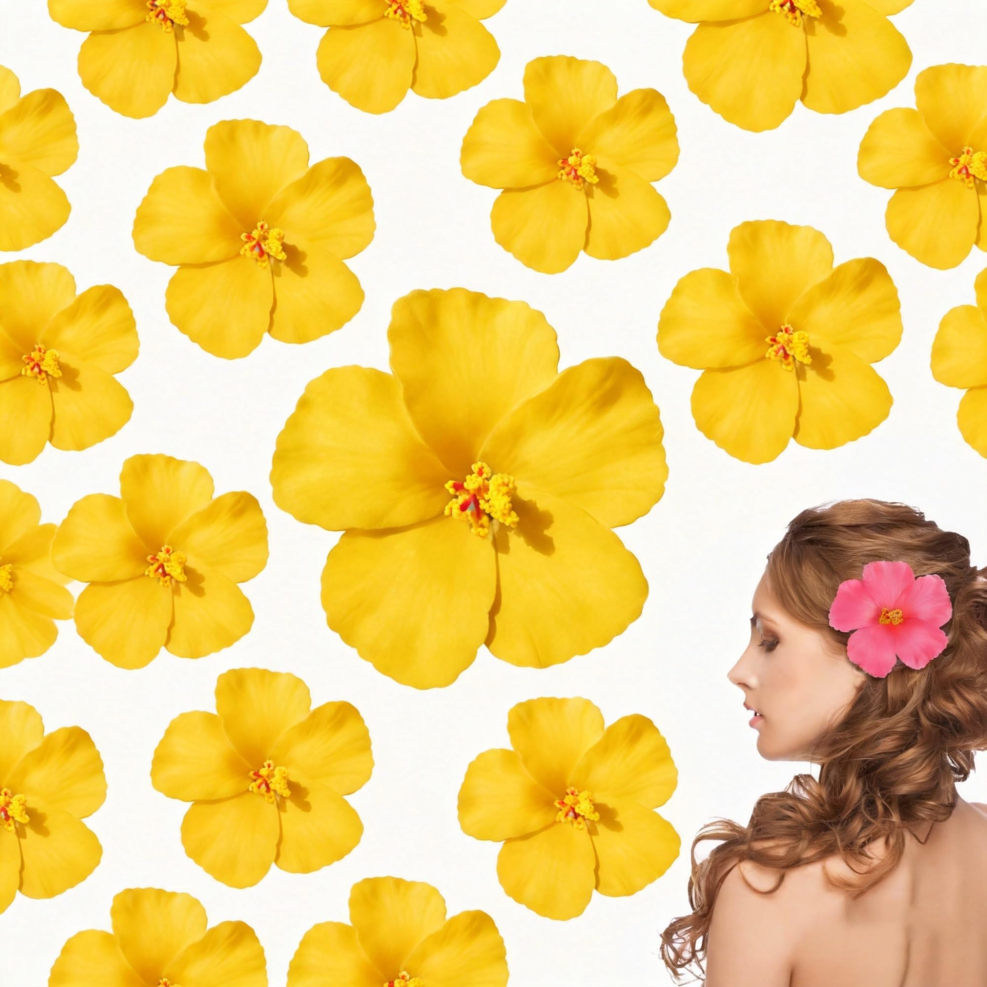 80 szt. sztucznych kwiatów hibiskusa, hawajskie sztuczne kwiaty hibiskusa na letnią imprezę luau, dekoracje DIY, rękodzieło, ciasto(Yellow)