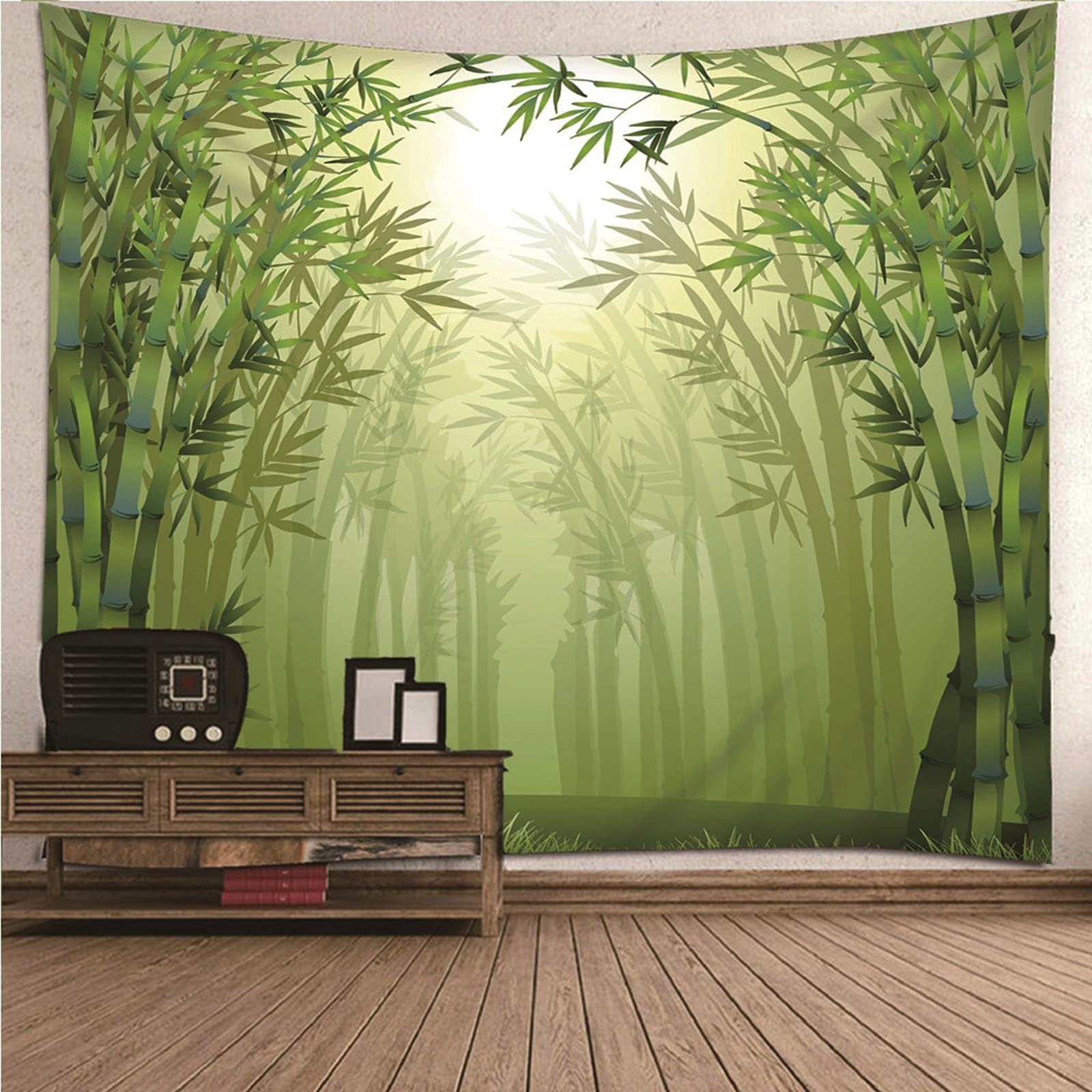 Bishilin Tapestry Wall Bosque de bambú, Tela Pared Playa Pared de Hogar, Pareo/Toalla de Playa Grande, Sofá- 200x200CM