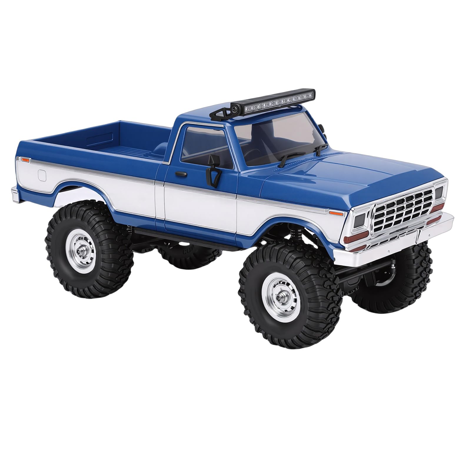 Fockety Camion RC 1/16, Auto RC con Luce e Ammortizzazione per Superfici Rocciose, Sabbia e Spiagge, Camion Giocattolo Fuoristrada Telecomandato ad Alta Velocità 2.4G per Regali (BLUE)