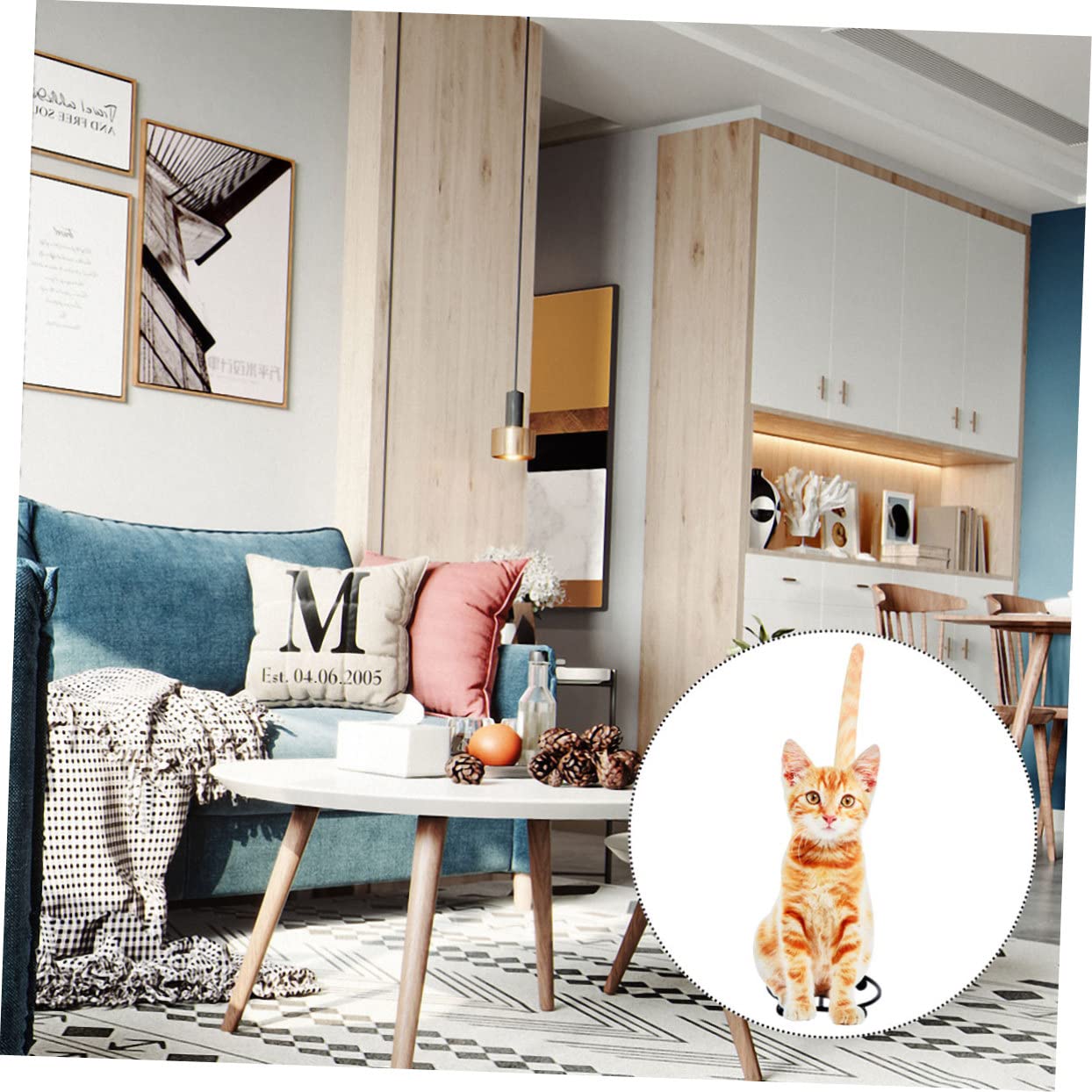 Didiseaon Portarotolo Funzione di Supporto e Conservazione a Forma di Gatto in Ferro Giallo di Carta Organizer Moderno Carta Asciugatutto per Cucina per Aree Cucina