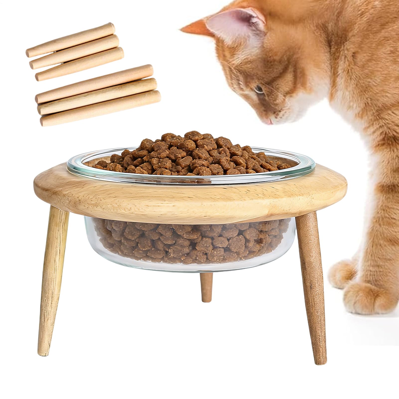 per il Cibo per Gatti in Posizione Elevata Con Supporto Anti Rigurgito Per | Vaschetta Inclinata Per Gatti Con Altezza Regolabile Per Appartamento Cucina Salotto Camera da