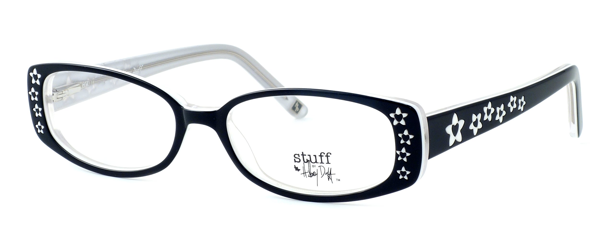 HD122373-069 Lightweight & Comfortable Designer Reading Glasses in Black & White +4.00