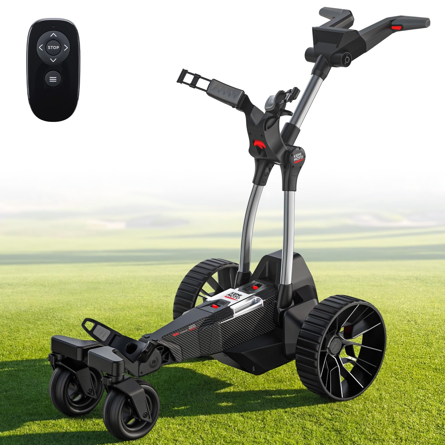 KEMIMOTO ApexR Electric Golf Cart with Power Assist Mode 492FT Remote Control Dual 240W Motor 36 Hole Battery