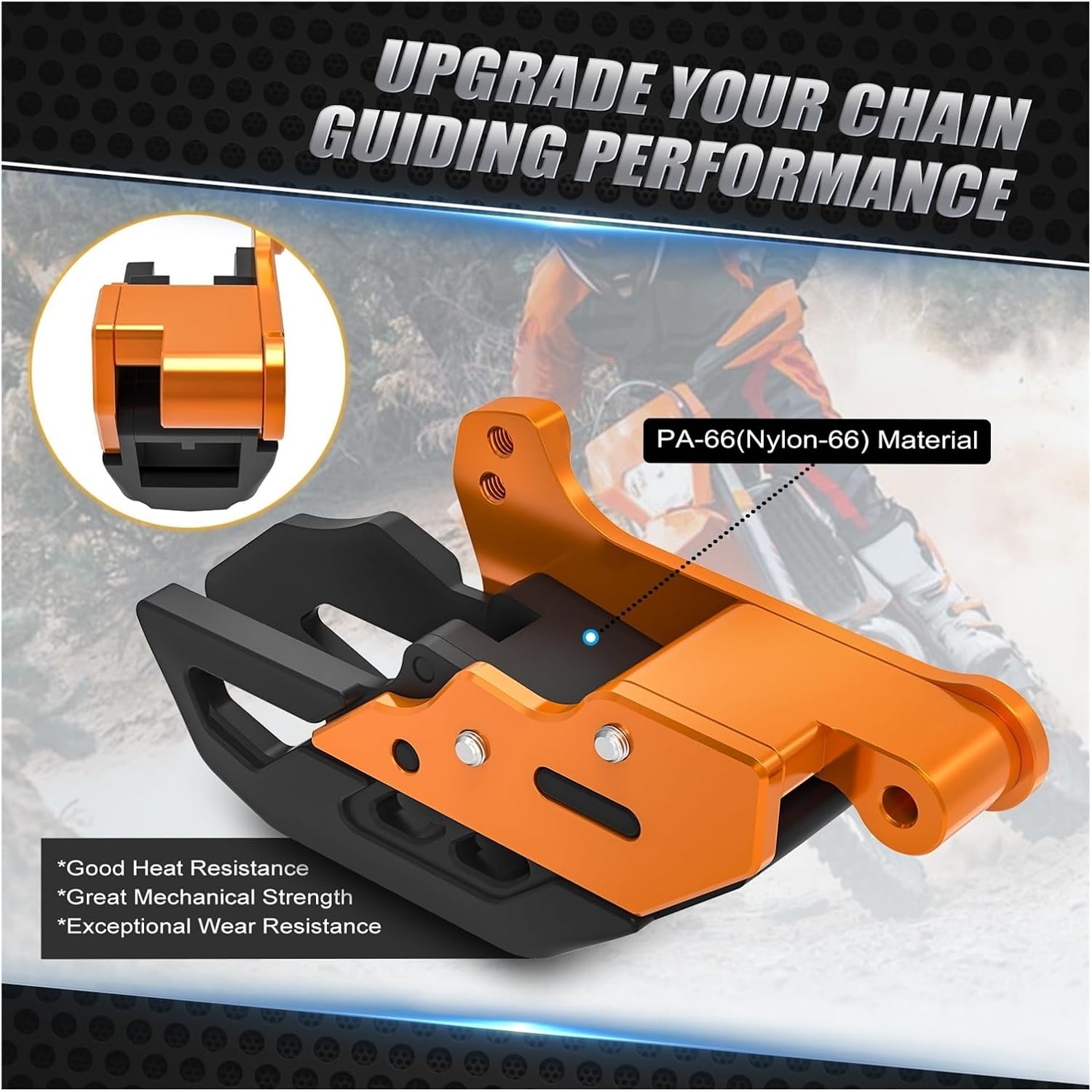 Compatible with KTM 390 Adventure 2020-2024 Motorcycle Chain Guide 790 890 Adventure 2019-2024 690 SMCR Enduro 2008-2024 250 20-21(Orange)