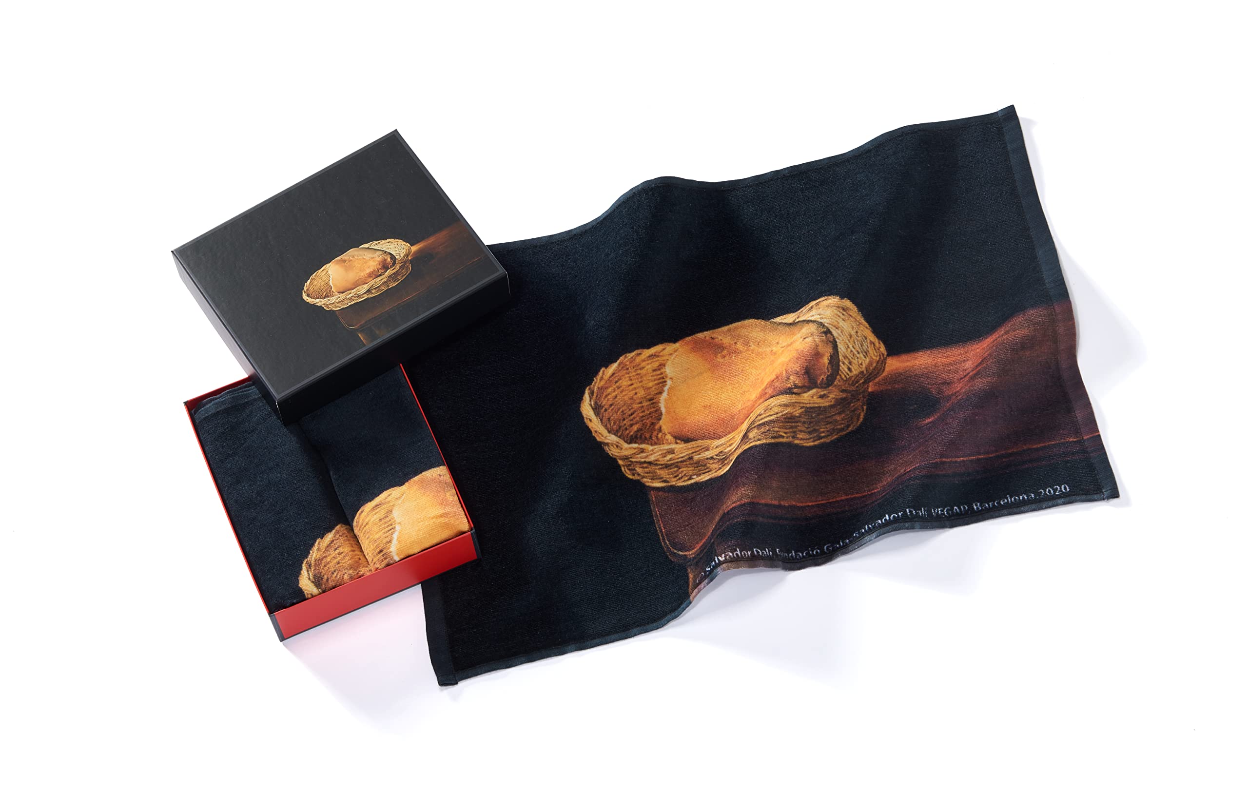 Serviettes d'invité Musearta Dalí en coton 40x60 cm motif The Basket of Bread