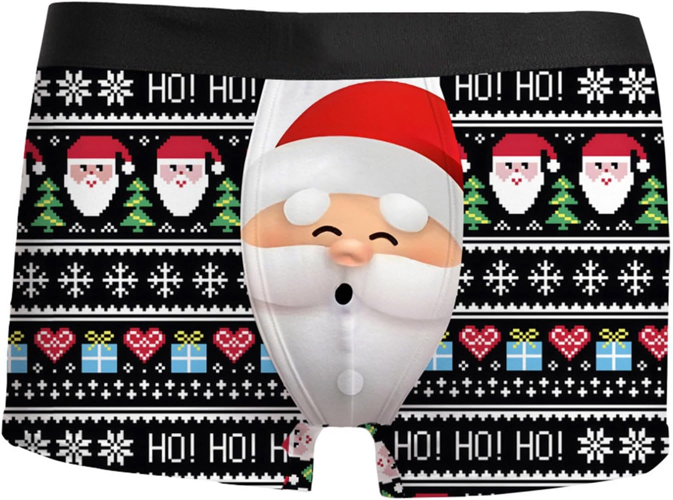 Weihnachten Boxershorts Herren Lustig | Weihnachtsmotiv Unterhosen Mit Retrodesign | Bequeme Winter-Unterwäsche