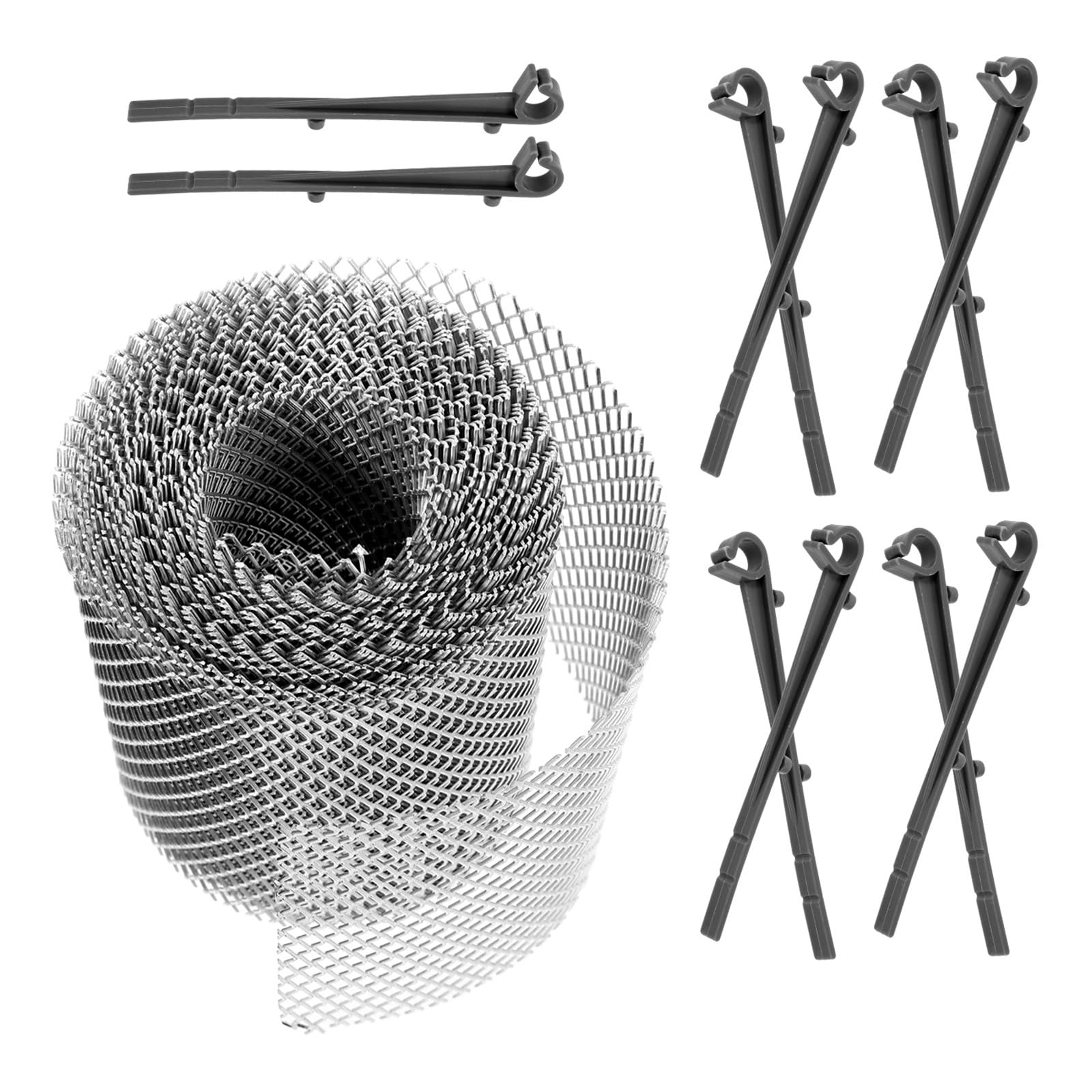 Protector de Canalones de Aluminio y Plástico Fácil de Instalar, Resistente a Deformaciones, Filtro para Drenaje y Malla para Evitar Bloqueos en Exteriores