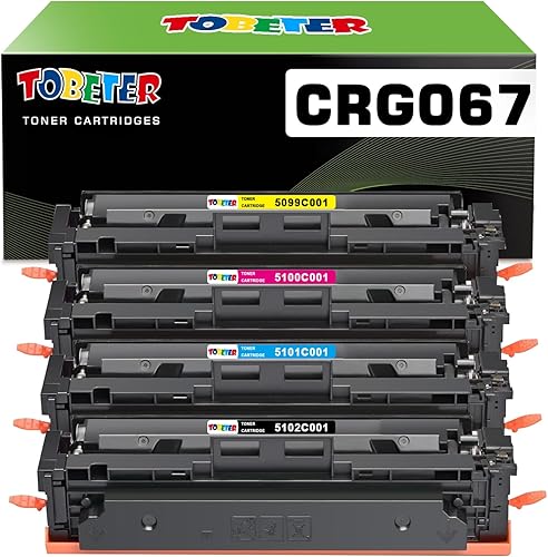ToBeter Juego de cartuchos de tóner compatibles 067 de repuesto para Canon 067 067H para impresora imageCLASS MF656Cdw MF654Cdw MF653Cdw LBP632Cdw