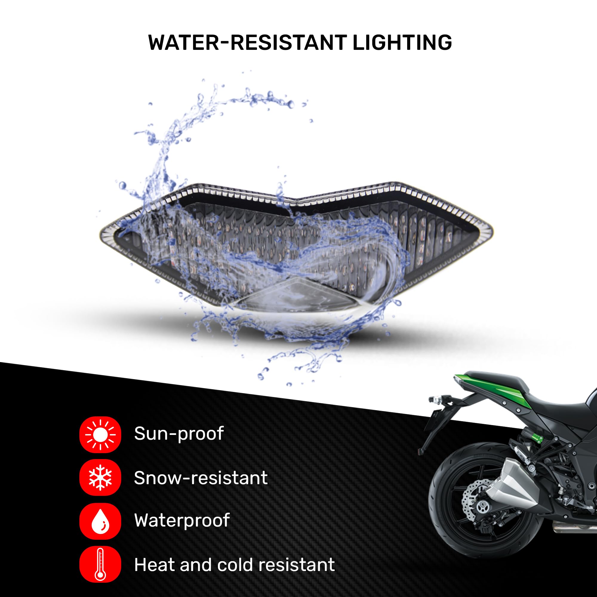 aVDB-moto Fanale posteriore indicatori di direzione integrato Compatibile con Kawasaki Z1000 2010-2012, Z1000SX e Versys 650 2011-2016 (Fumè Chiaro)