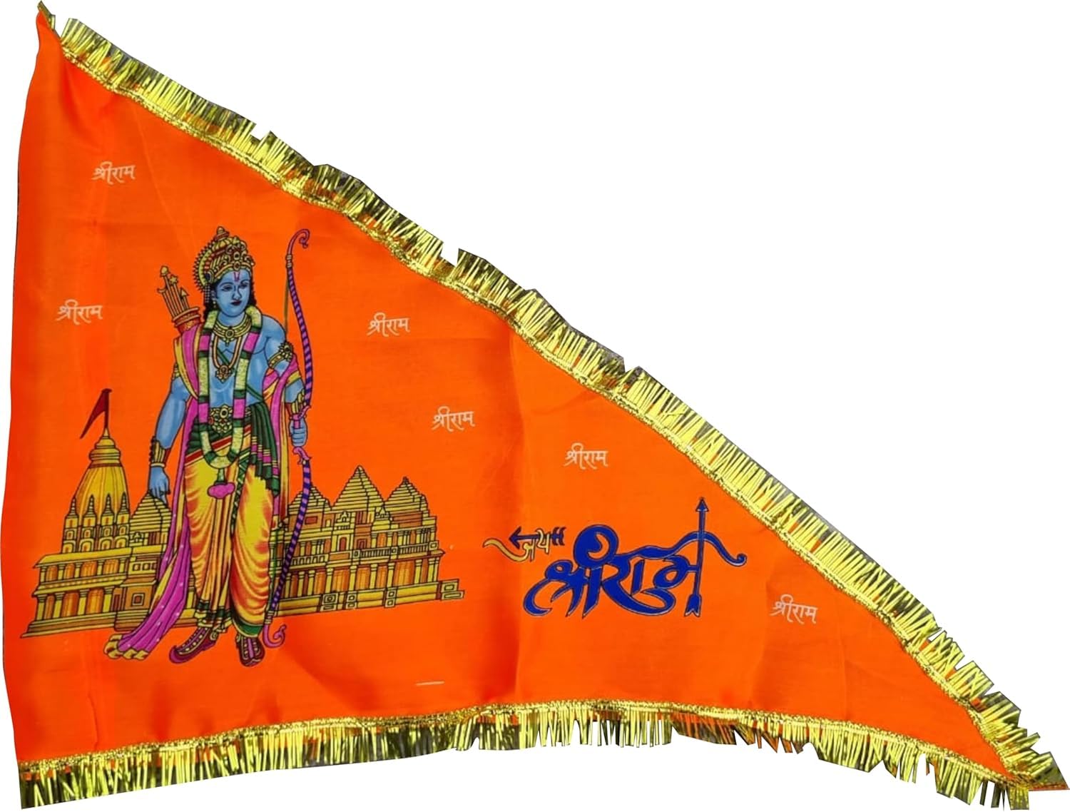 Bhagwa, Flag, LARGE Beautifully multicolored Shree Ramji ka jhanda, Ayodhya Fleg of shree Ram, Ayodhya Temple Janda, Ram Rajya Flyg, Ramji Flag, Raam Mandir ka jhanda-image-49