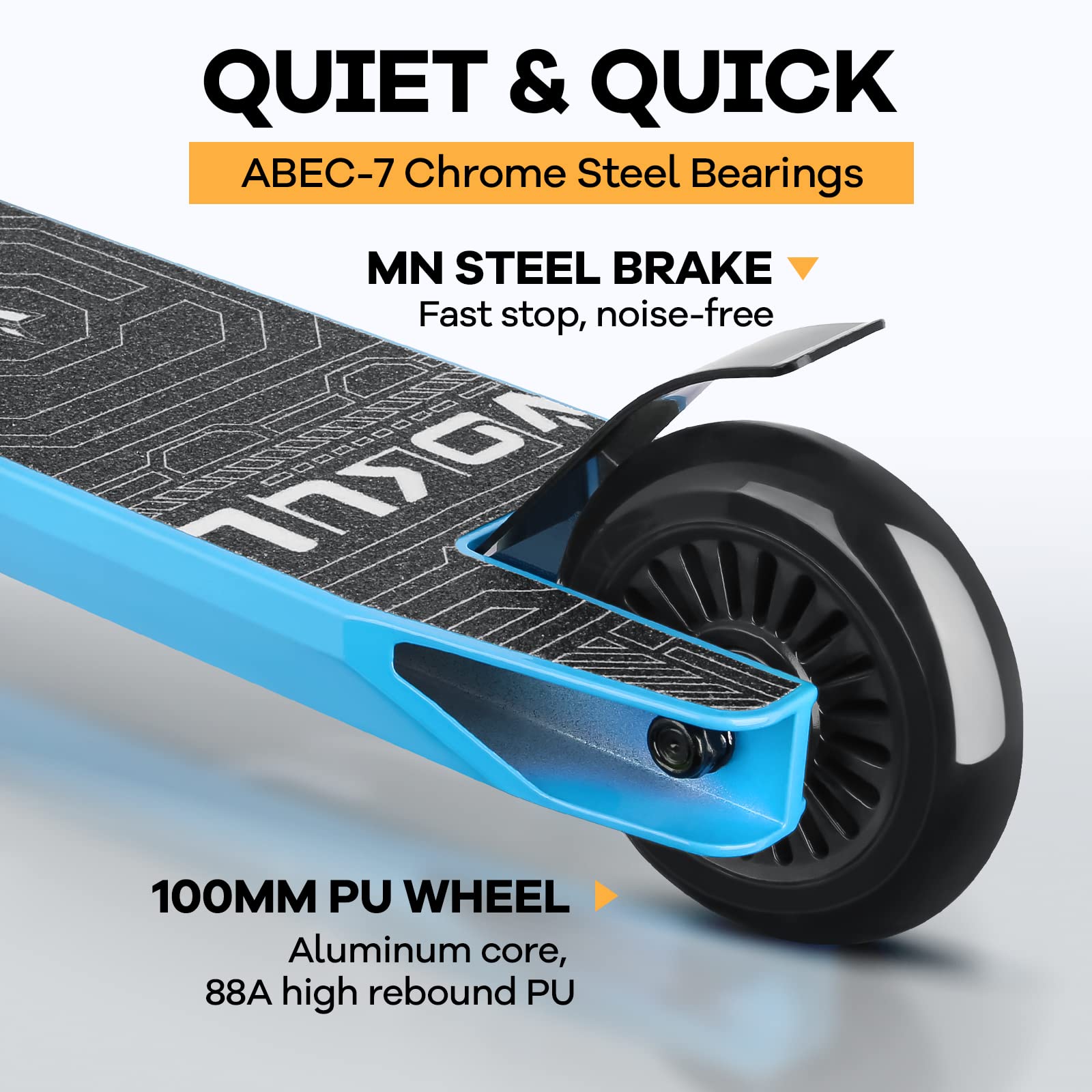 Scooter profesional completo para niños, niñas, adolescentes hasta 6 años – Freestyle Tricks Pro Stunt Scooter (azul) 3