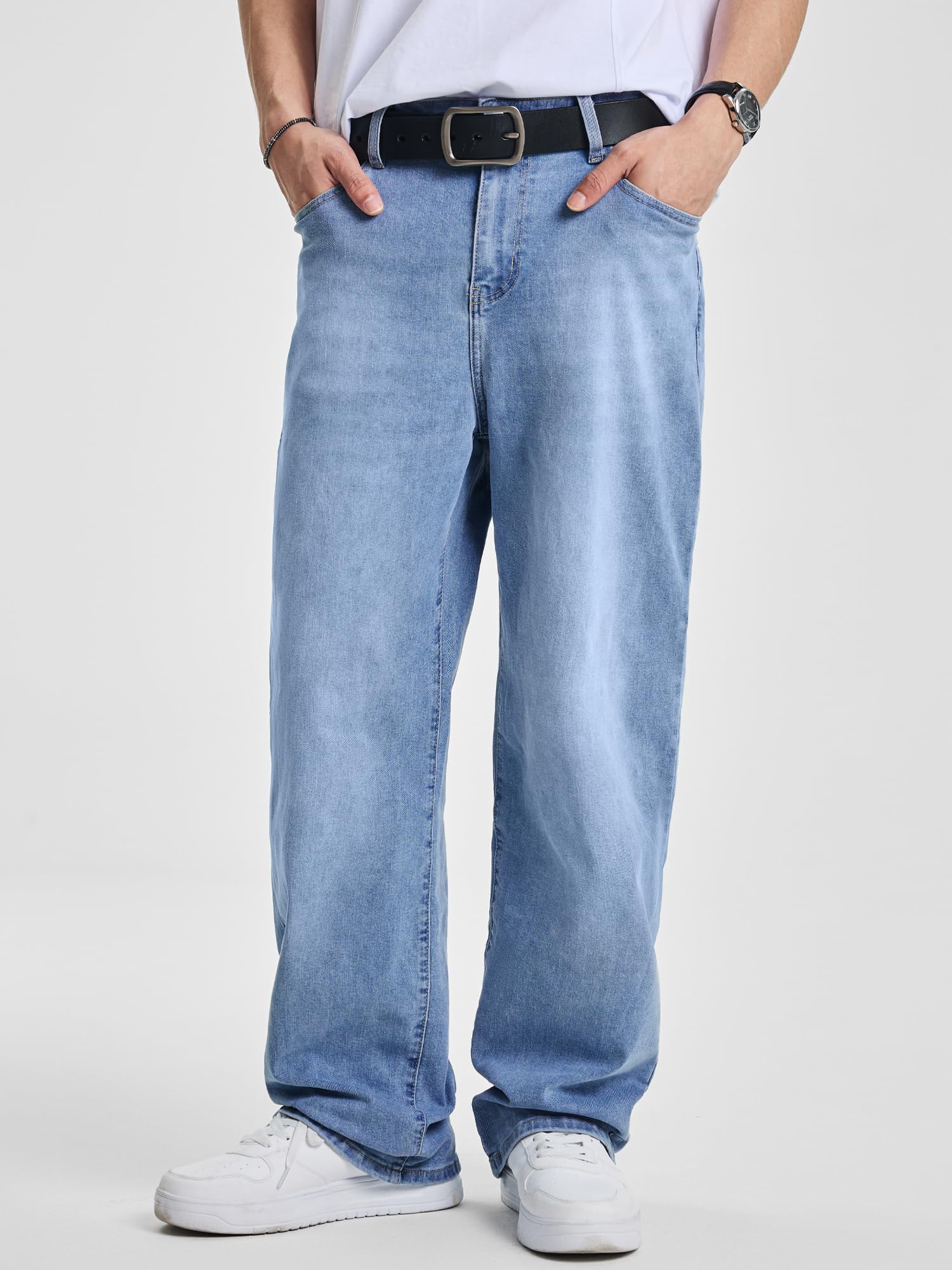JMIERR Jeans Herren Baggy Weite Jeans Hose Herren Stretch Vintage Y2K Hip Hop Denim Hosen Loose Fit Streetwear Freizeithosen