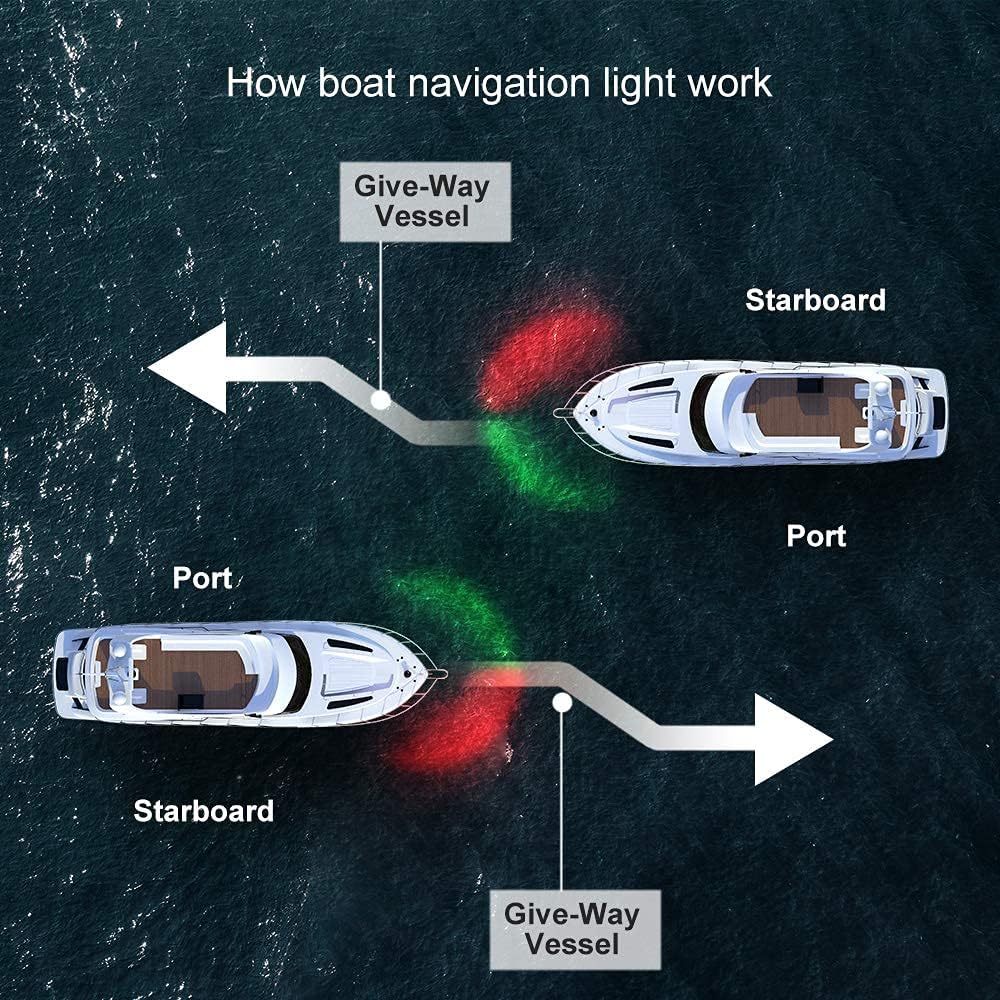 Sebnux White LED Fold Down Boat Stern Light Boat Anchor Light for Pontoon and Fishing Boat (9" Fixed Mounted)