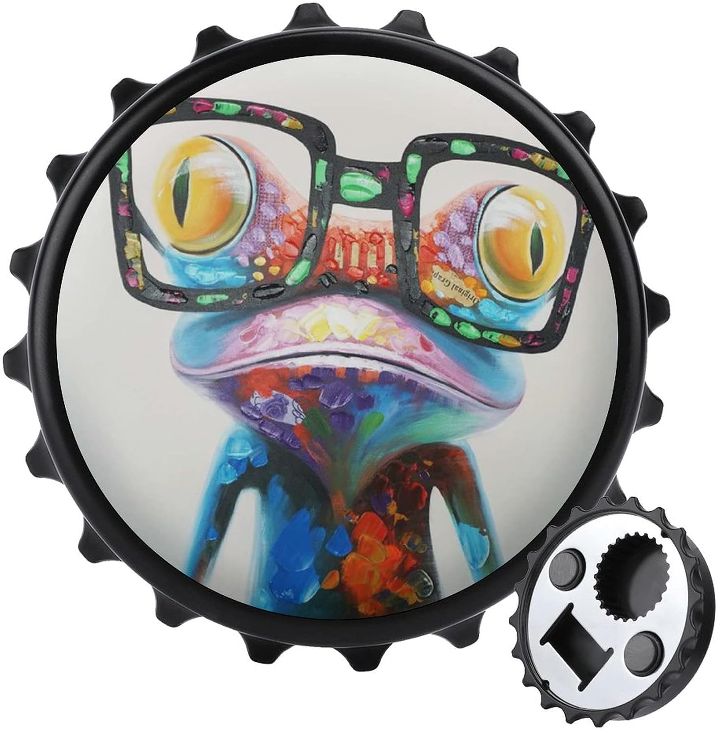 瓶 ビールオープン 栓抜き ビール栓抜き カラフル ハッピーフロッグ メガネ ボトルオープン びん蓋開け 冷蔵庫の磁気ステッカー 持ち運びやすい 多機能 トルオープナー壁掛け 軽量 かわいい おしゃれ 並行輸入品 壁掛け 省力